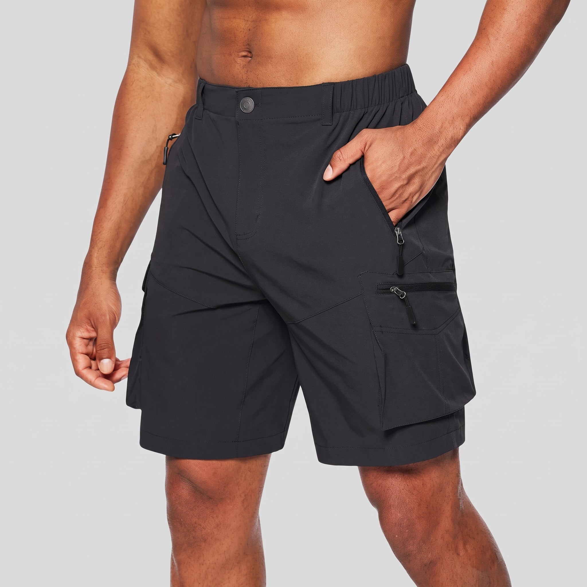 Charlie - Men's Summer Elastic Waist Cargo Shorts