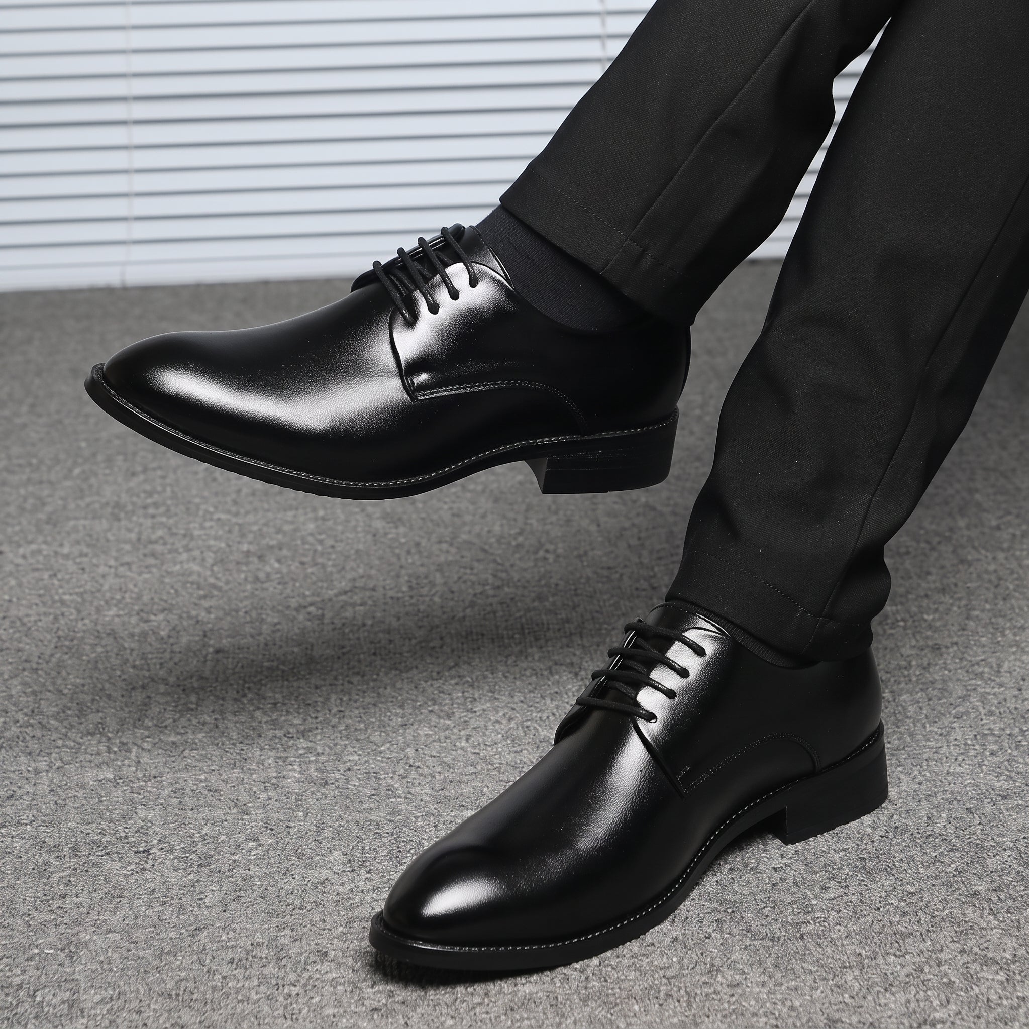 Benjamin - Men's Lace-Up Plain Derby Wedding Shoes