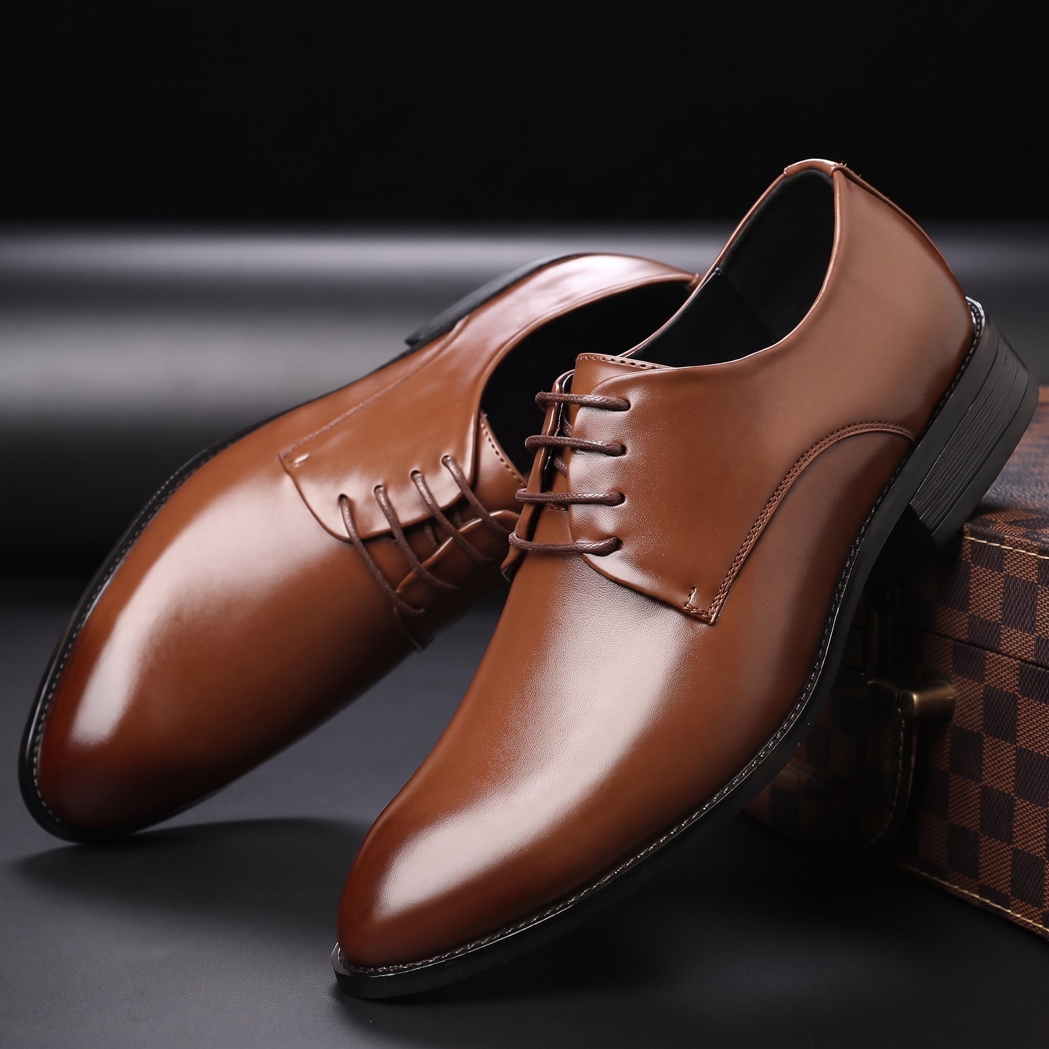 Benjamin - Men's Lace-Up Plain Derby Wedding Shoes