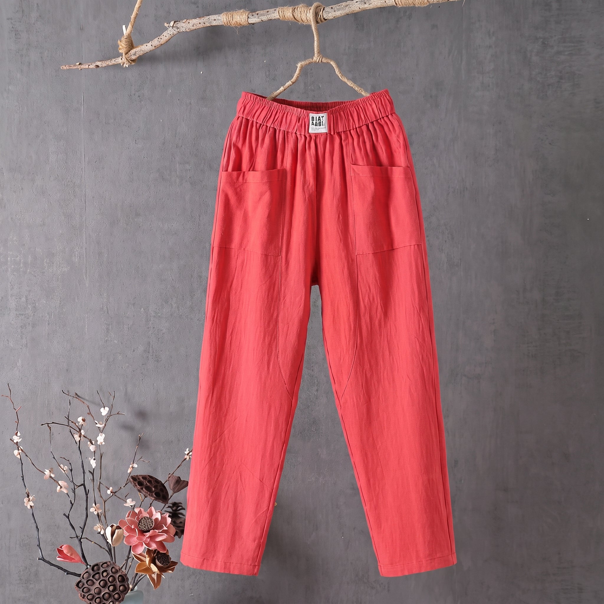 Beatrice - Women's Summer Relaxed Patch Pocket Trousers