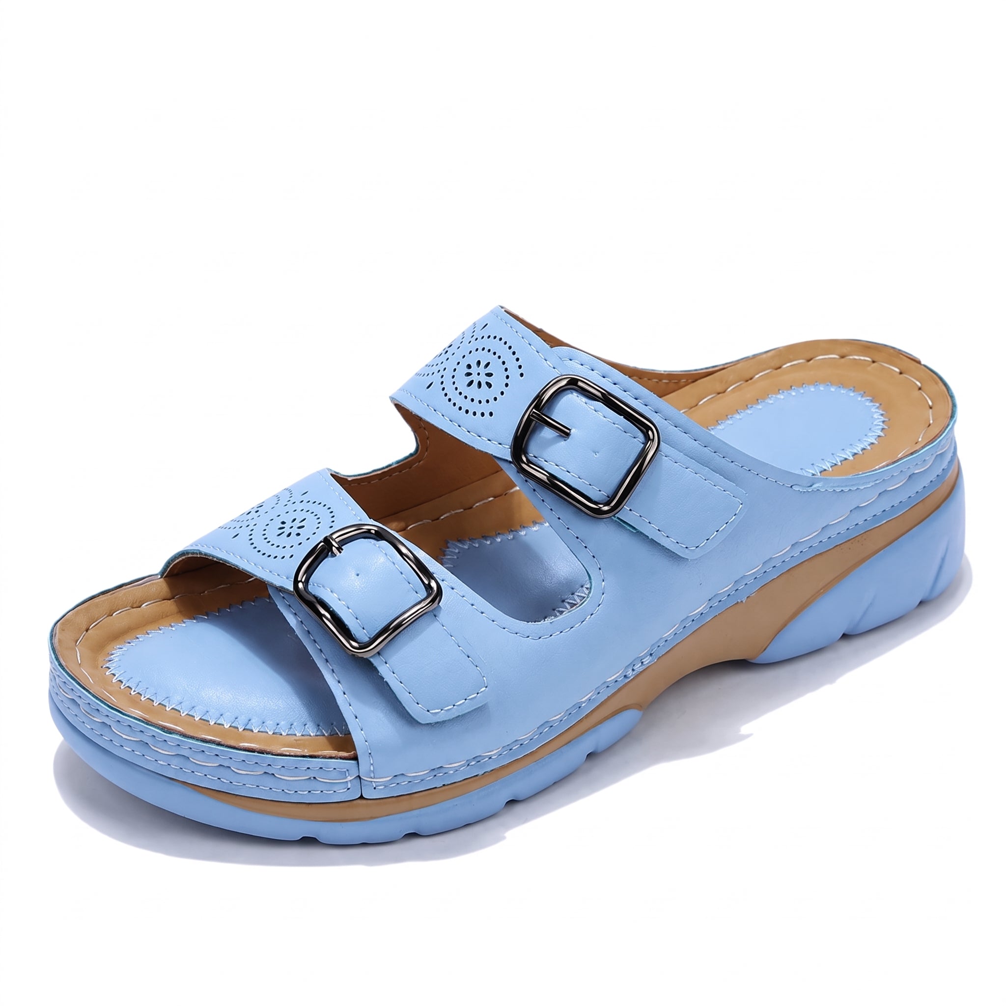 Alice - Women's Orthopaedic Double Buckle Strap Wedge Sandals