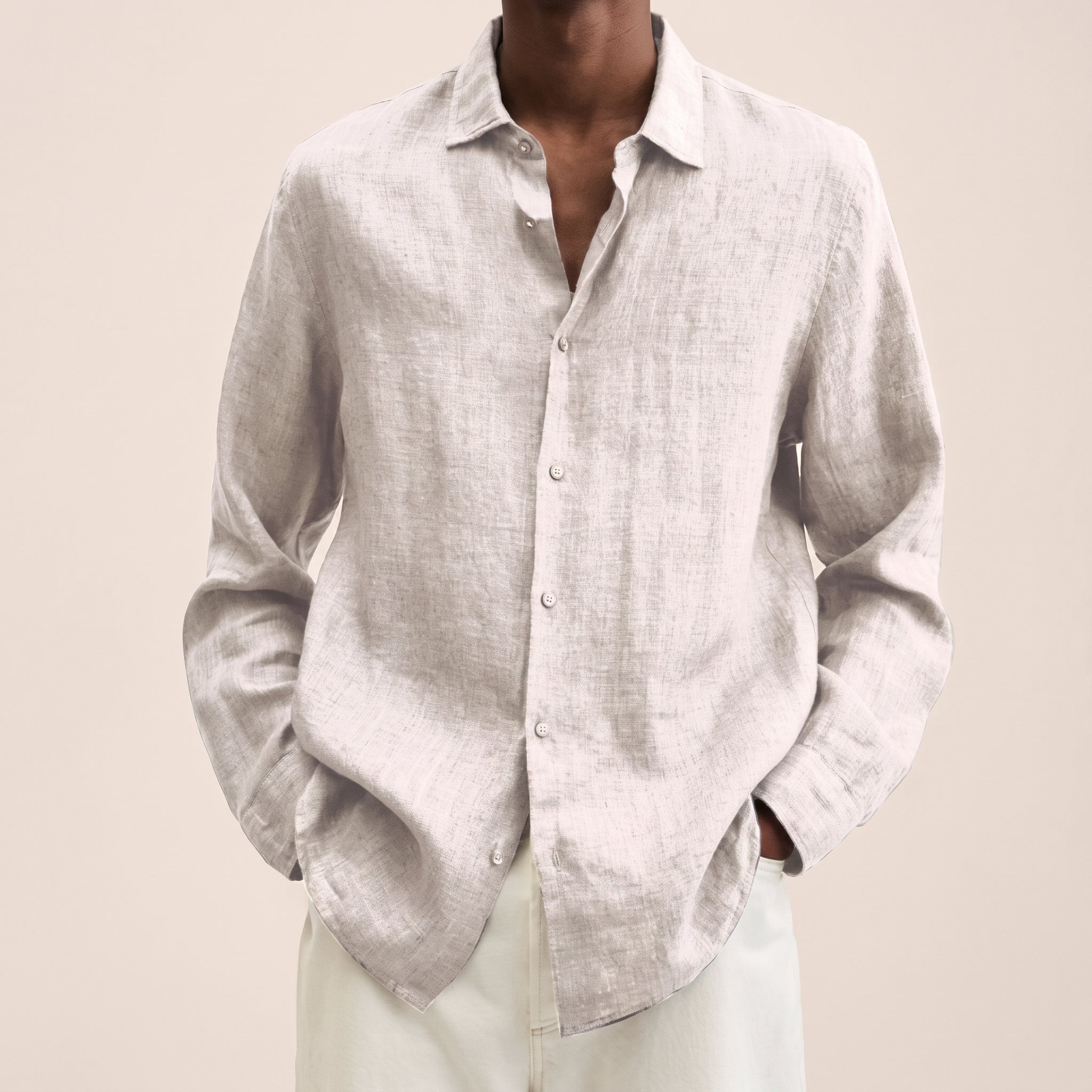 Carl - Men's Relaxed Fit Summer Long Sleeve Collared Shirt