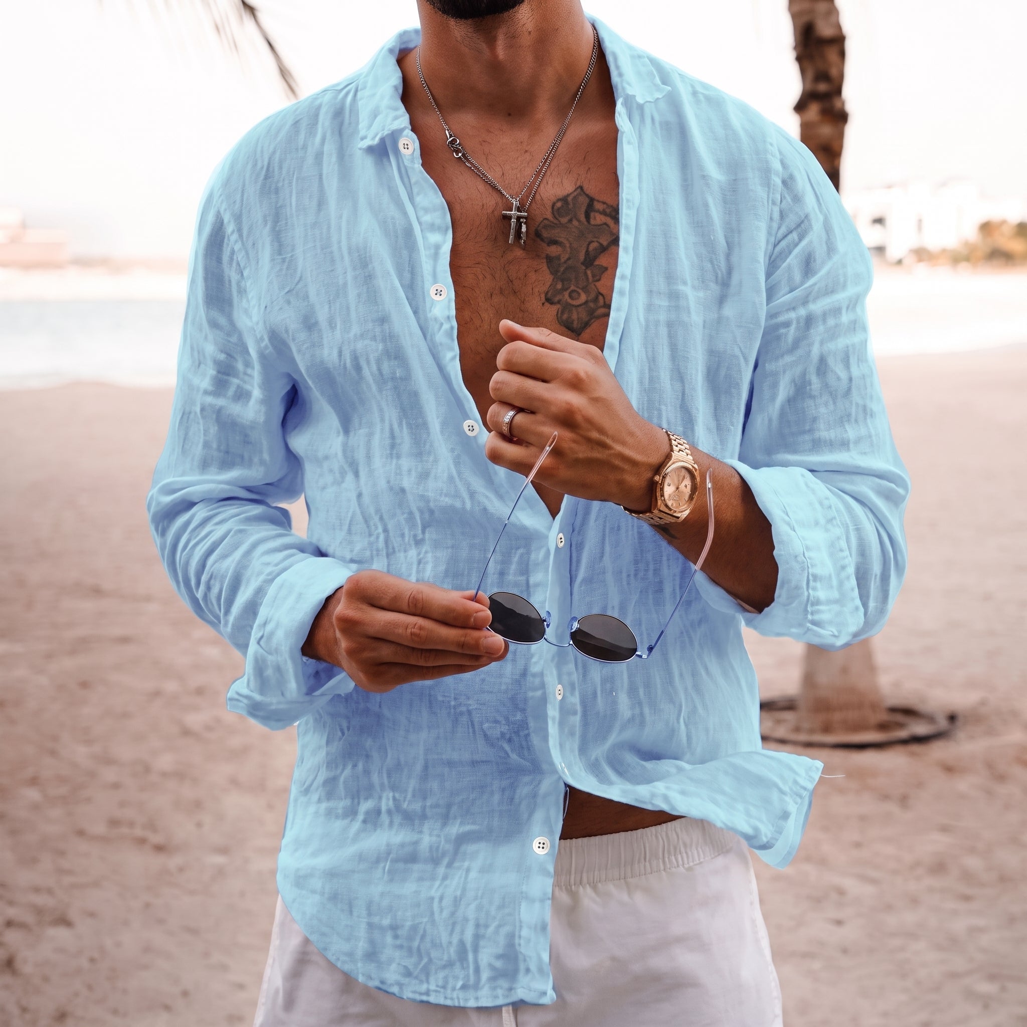 Hans – Men's Summer Loose Fit Long Sleeve Shirt