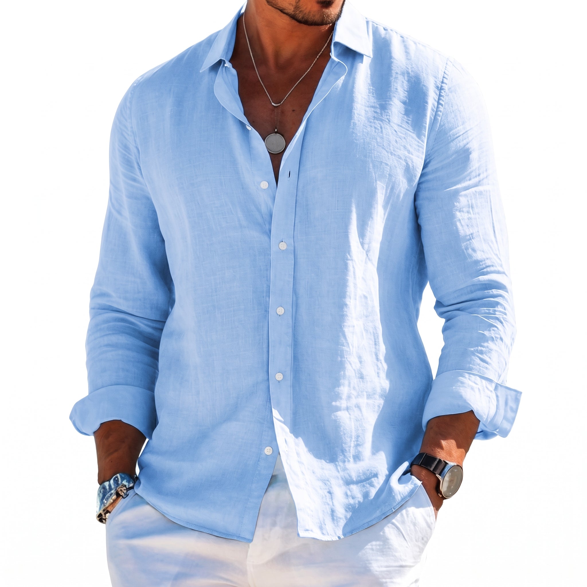 Arthur – Men's Summer Button-Down Long Sleeve Shirt