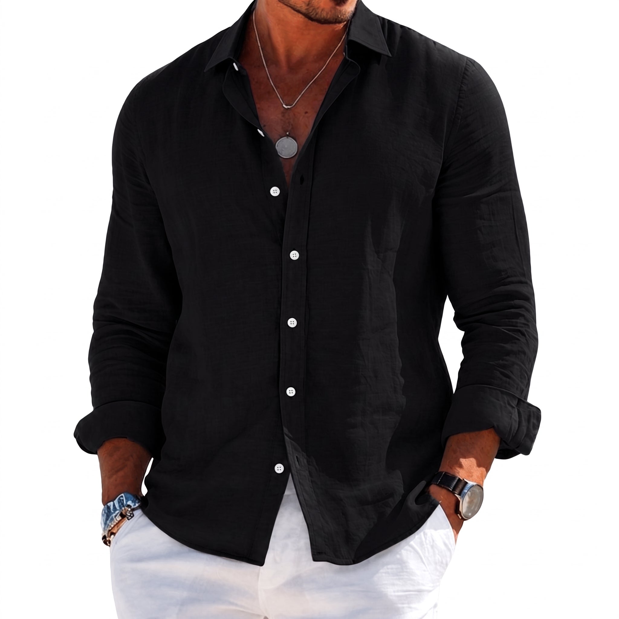 Arthur – Men's Summer Button-Down Long Sleeve Shirt