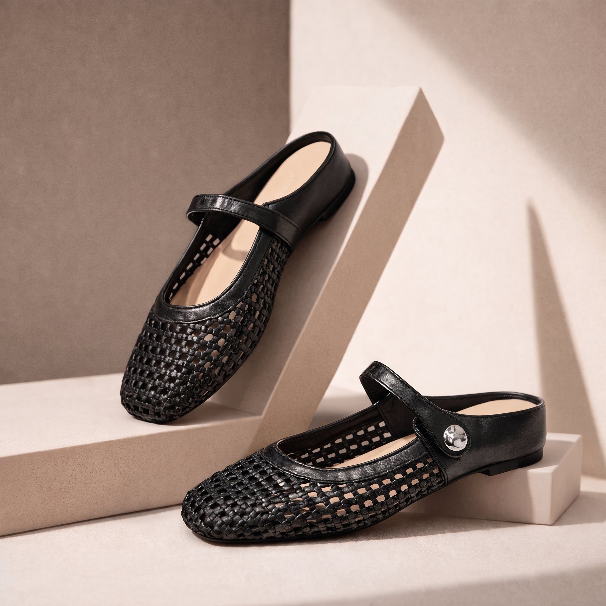 Alice – Women's Orthopaedic Square Toe Flat Mules