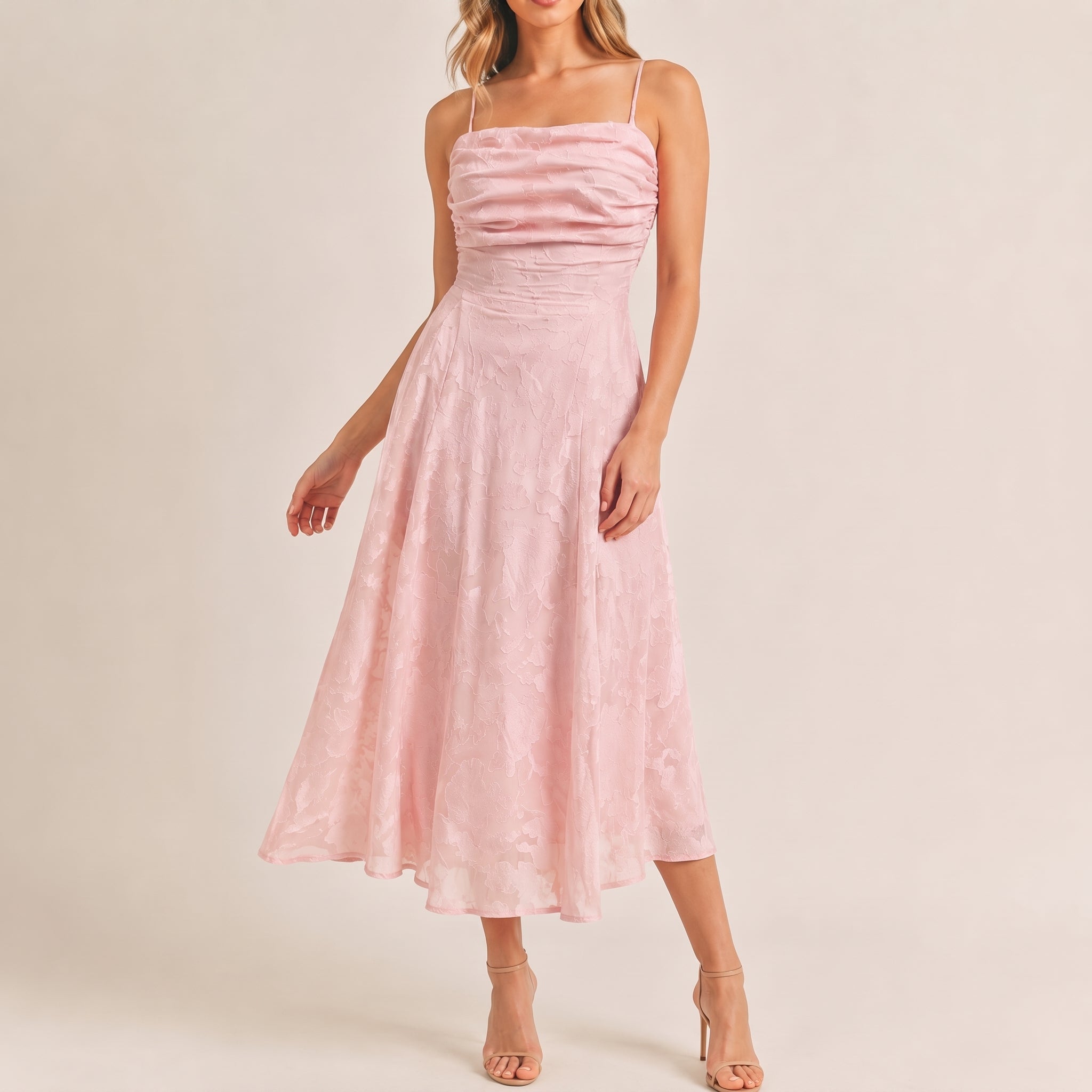 Georgia – Women's Floral Ruched Bodice Evening Maxi Dress