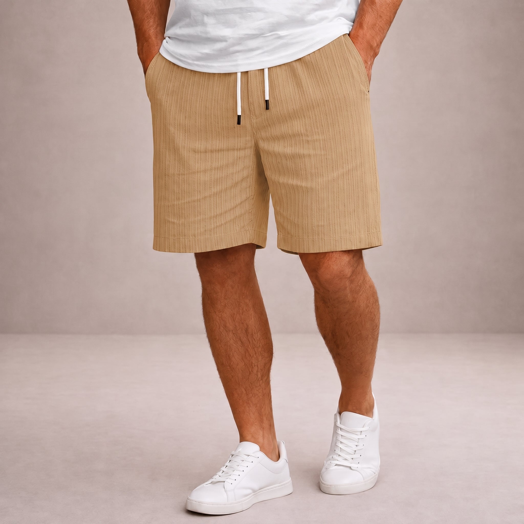 Nathan - Men's Summer Striped Drawstring Shorts
