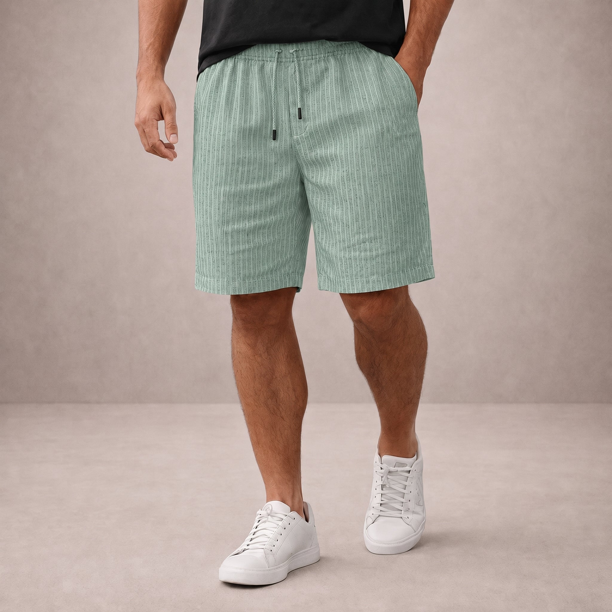 Nathan - Men's Summer Striped Drawstring Shorts