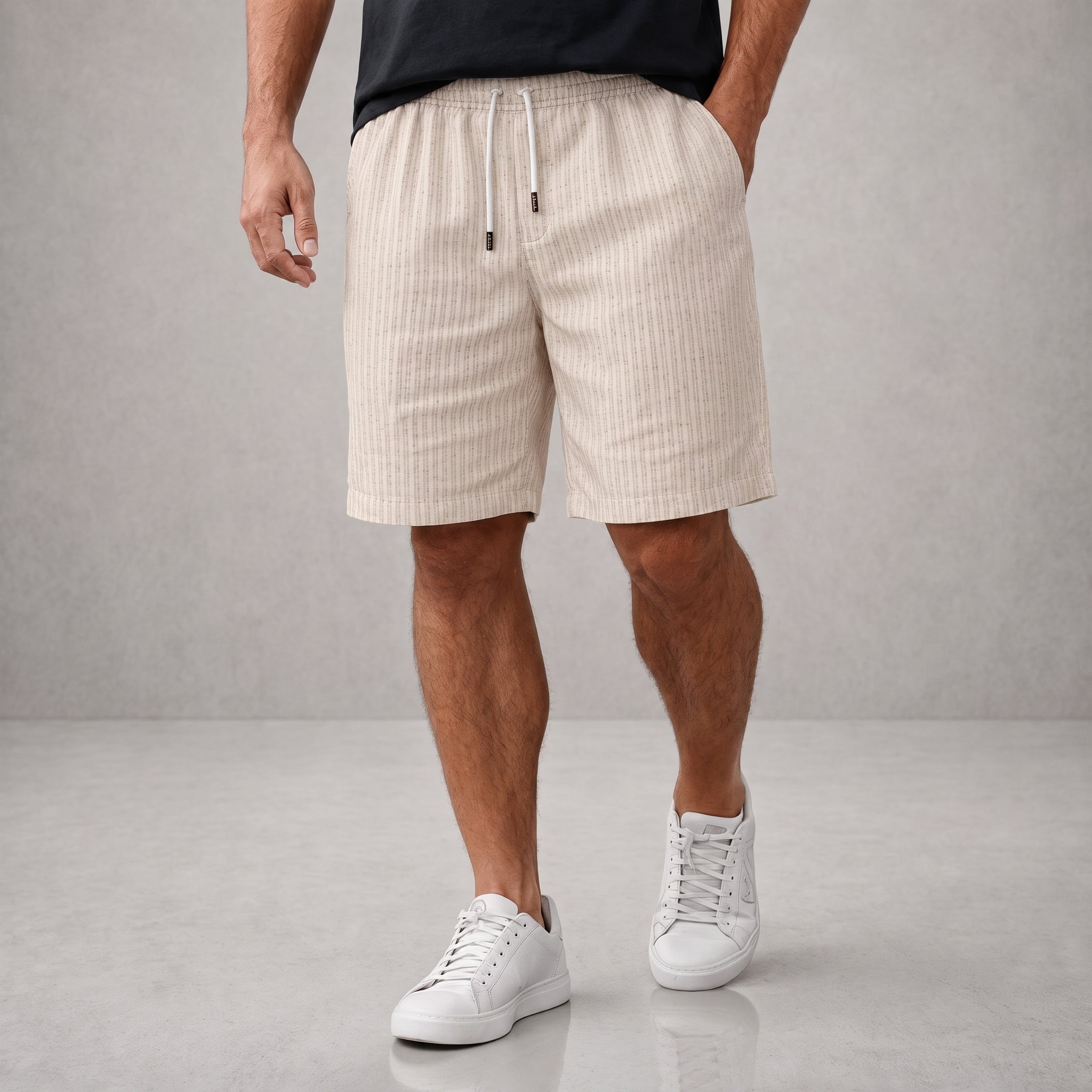 Nathan - Men's Summer Striped Drawstring Shorts