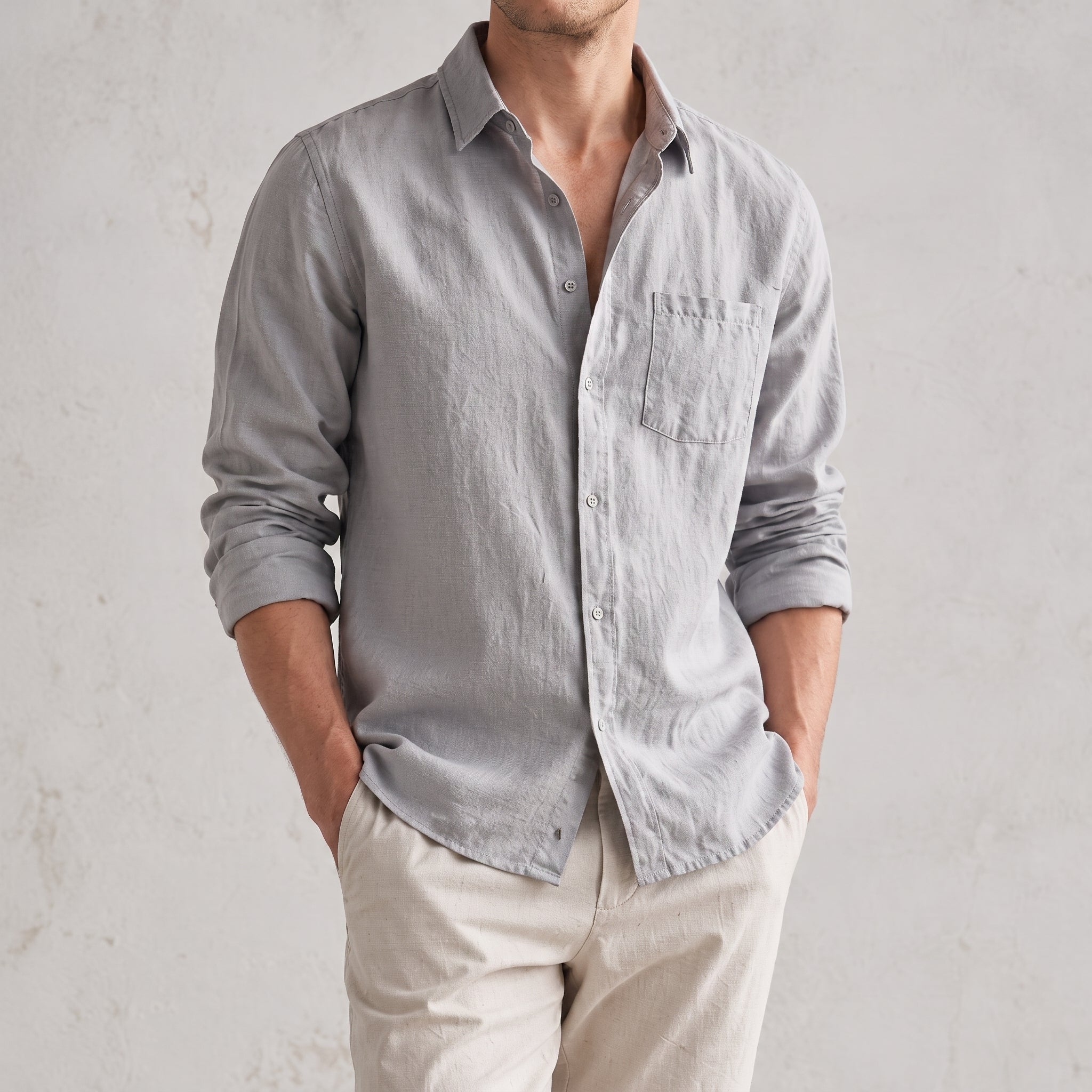 Arthur - Men's Summer Point Collar Long Sleeve Shirt
