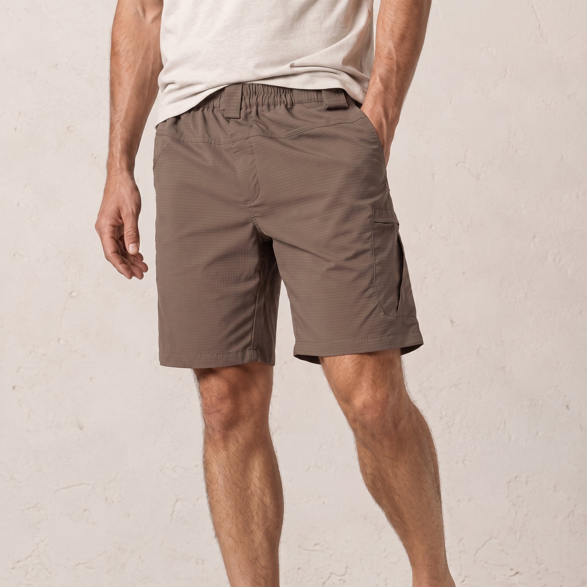 Nathan - Men's  Summer Cargo Elastic Waist Shorts