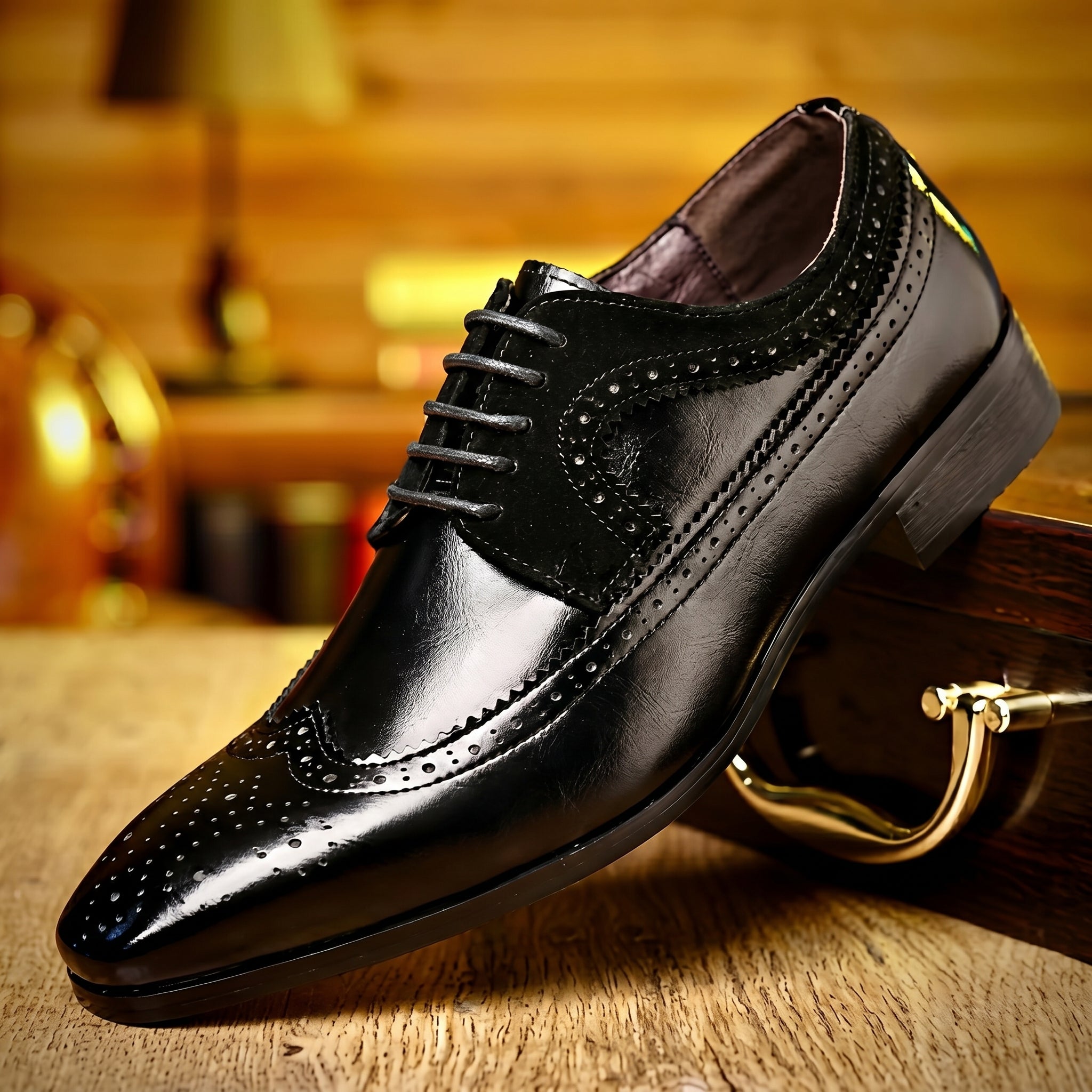Noah - Men's Formal Brogue Pointed Toe Wedding Shoes