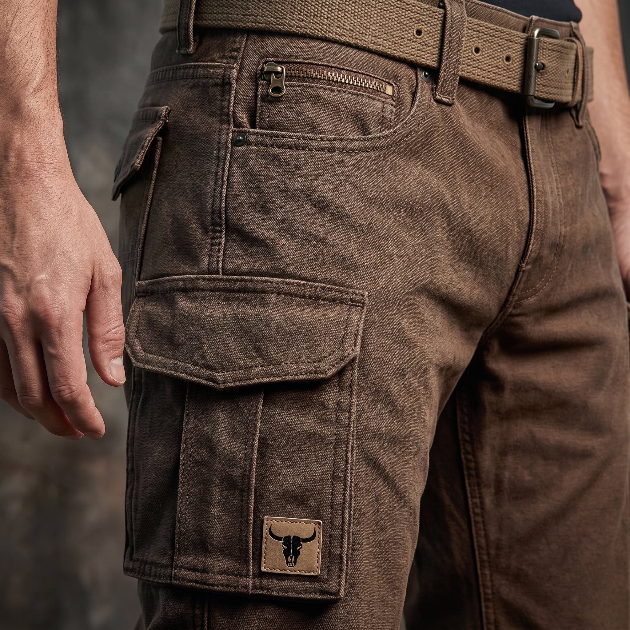 Jack - Men's Straight-Leg Tapered Cargo Pants with Button-Flap Pockets