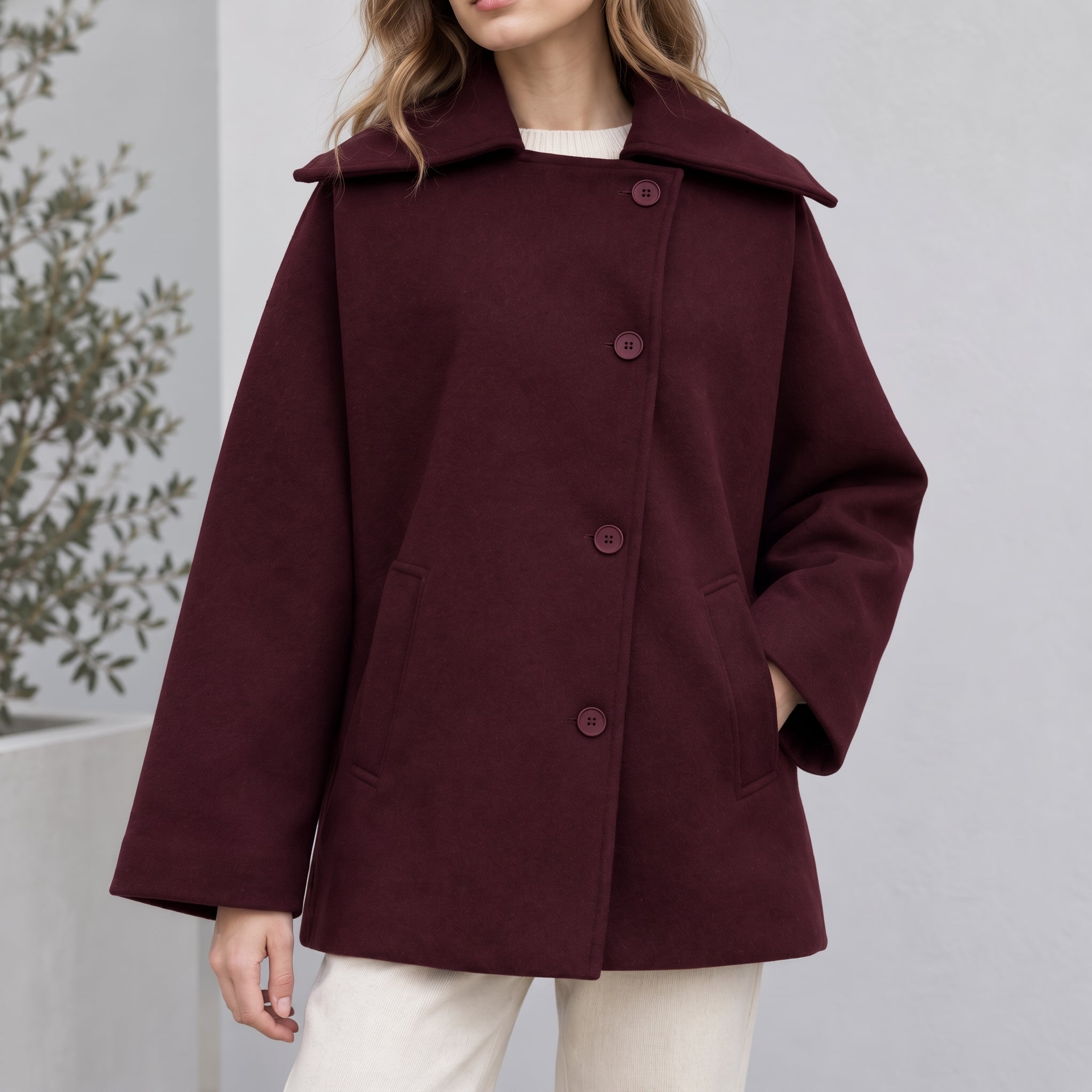 Sophie - Women's Oversized Longline Coat with Dropped Shoulder