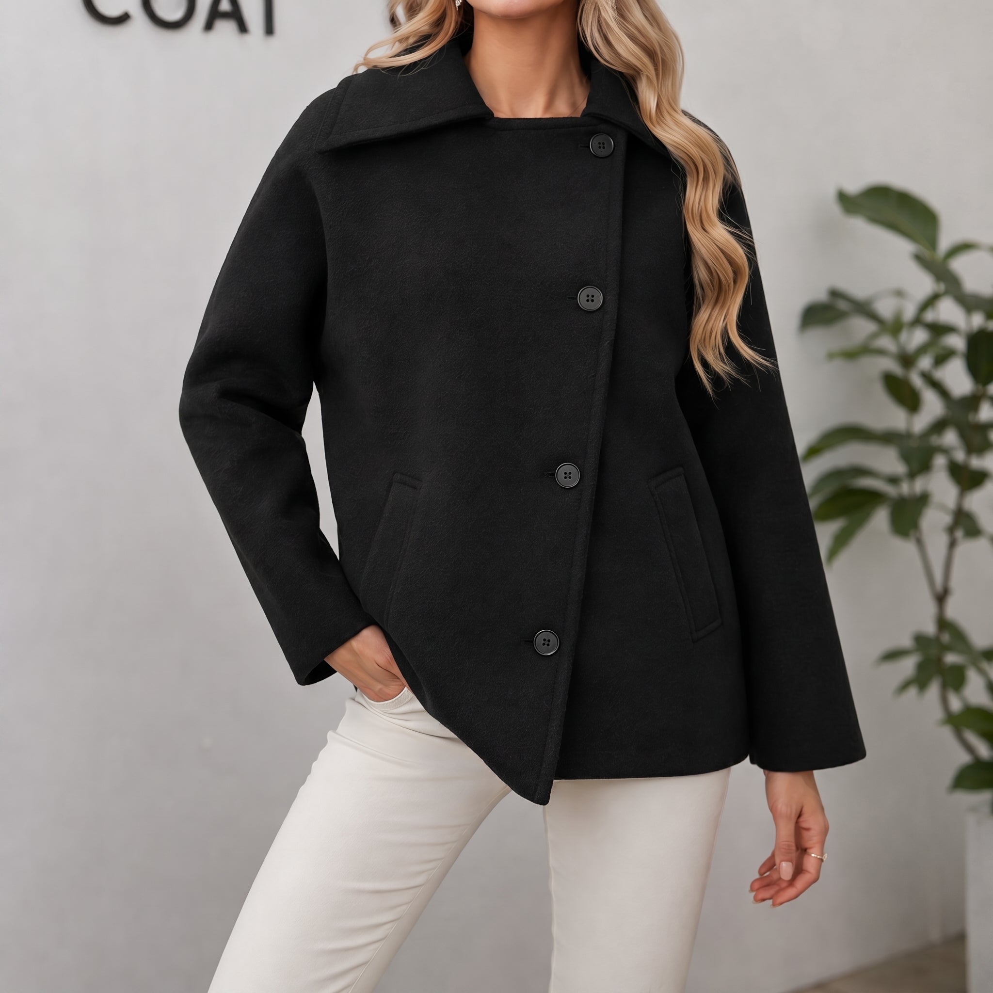 Sophie - Women's Oversized Longline Coat with Dropped Shoulder