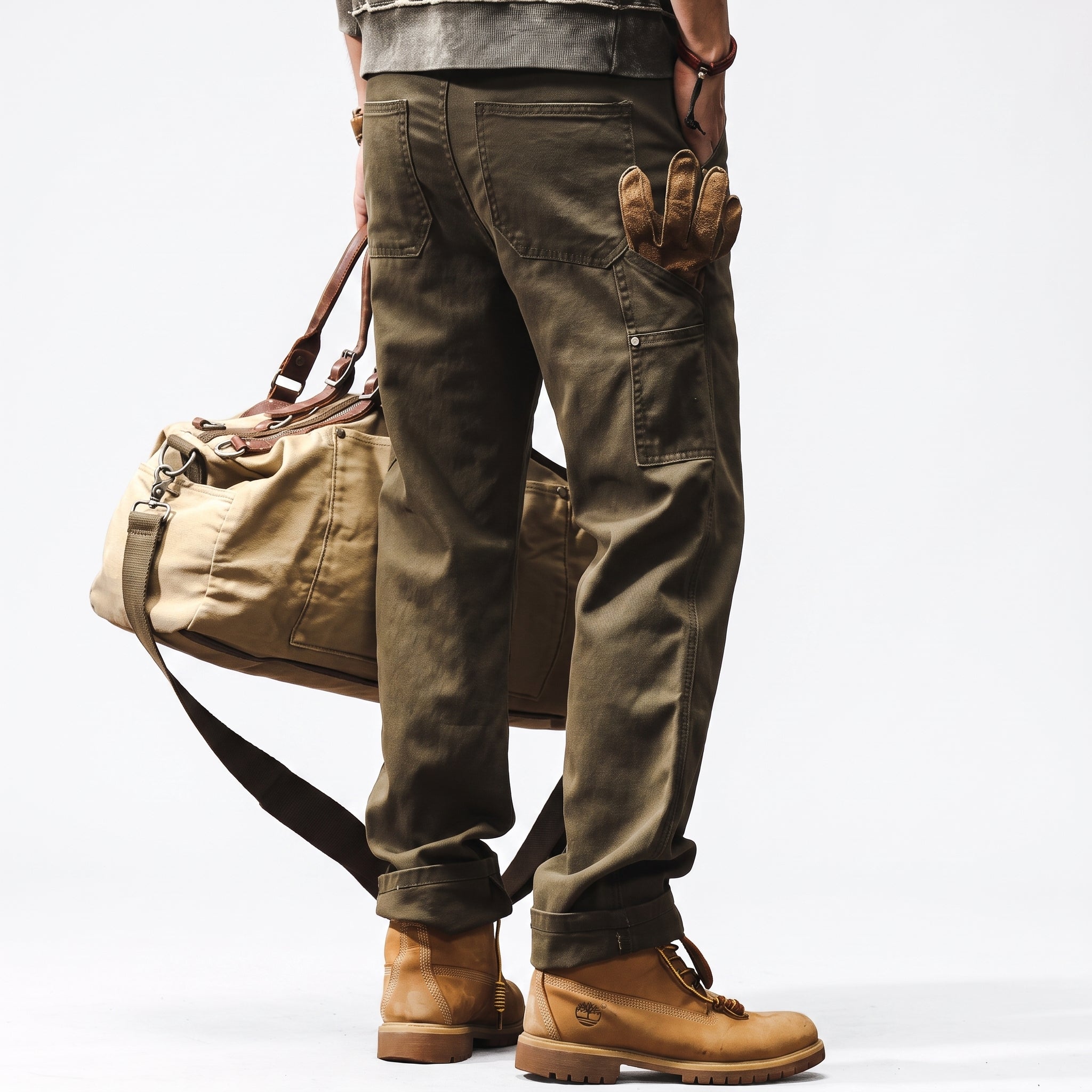 George - Men's Straight Leg Cargo Pants with Rivet Detail