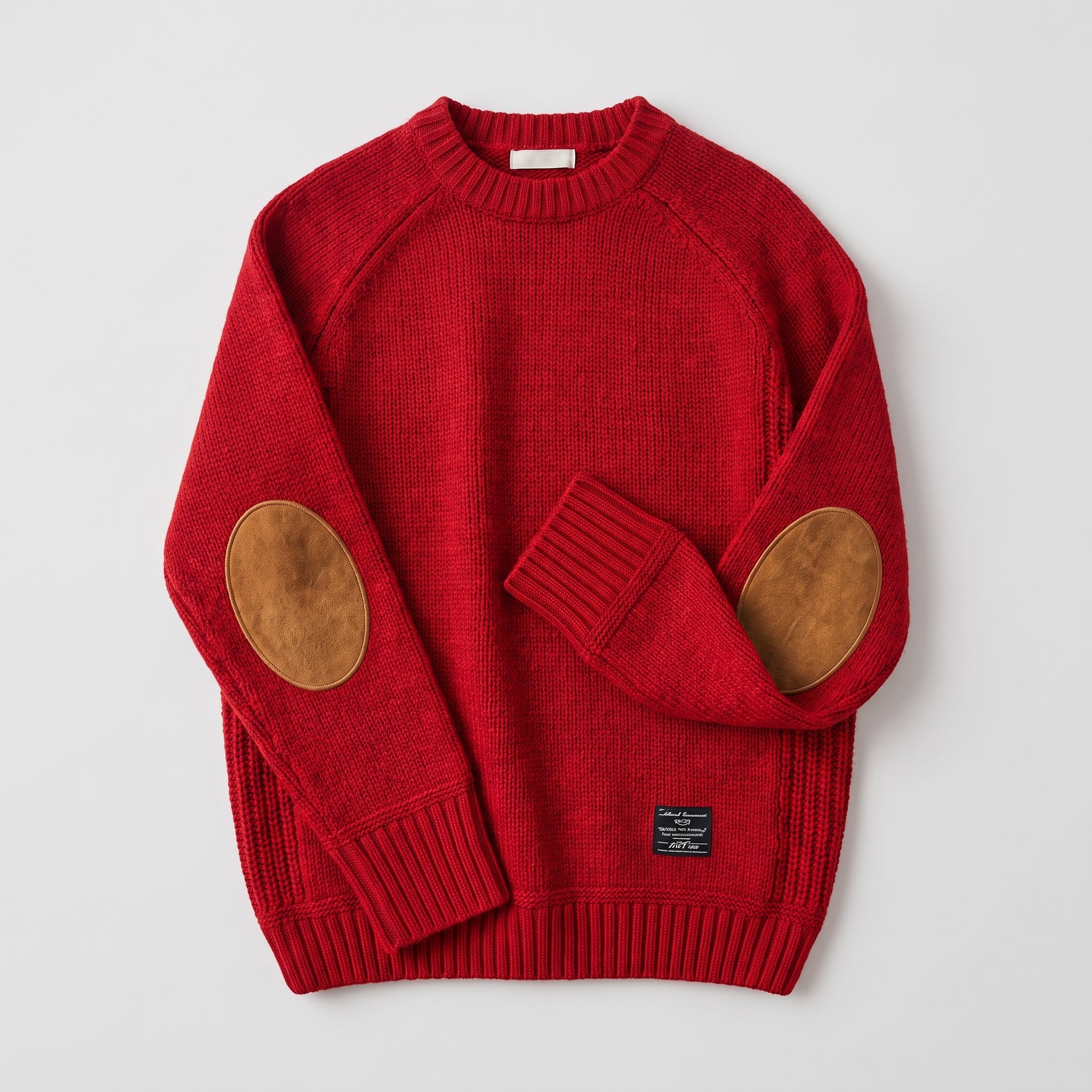 James - Men's Elbow Patch Crew Neck Knit Jumper