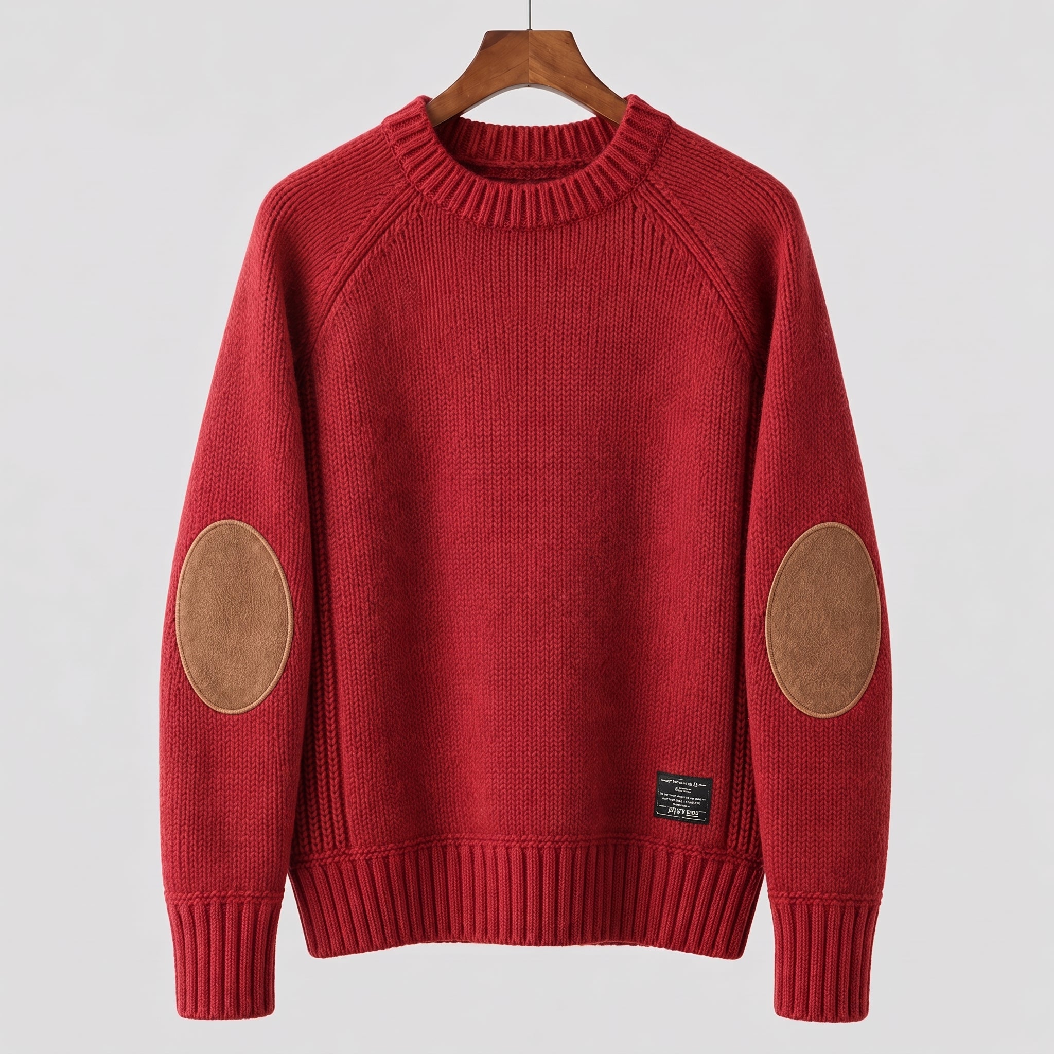 James - Men's Elbow Patch Crew Neck Knit Jumper