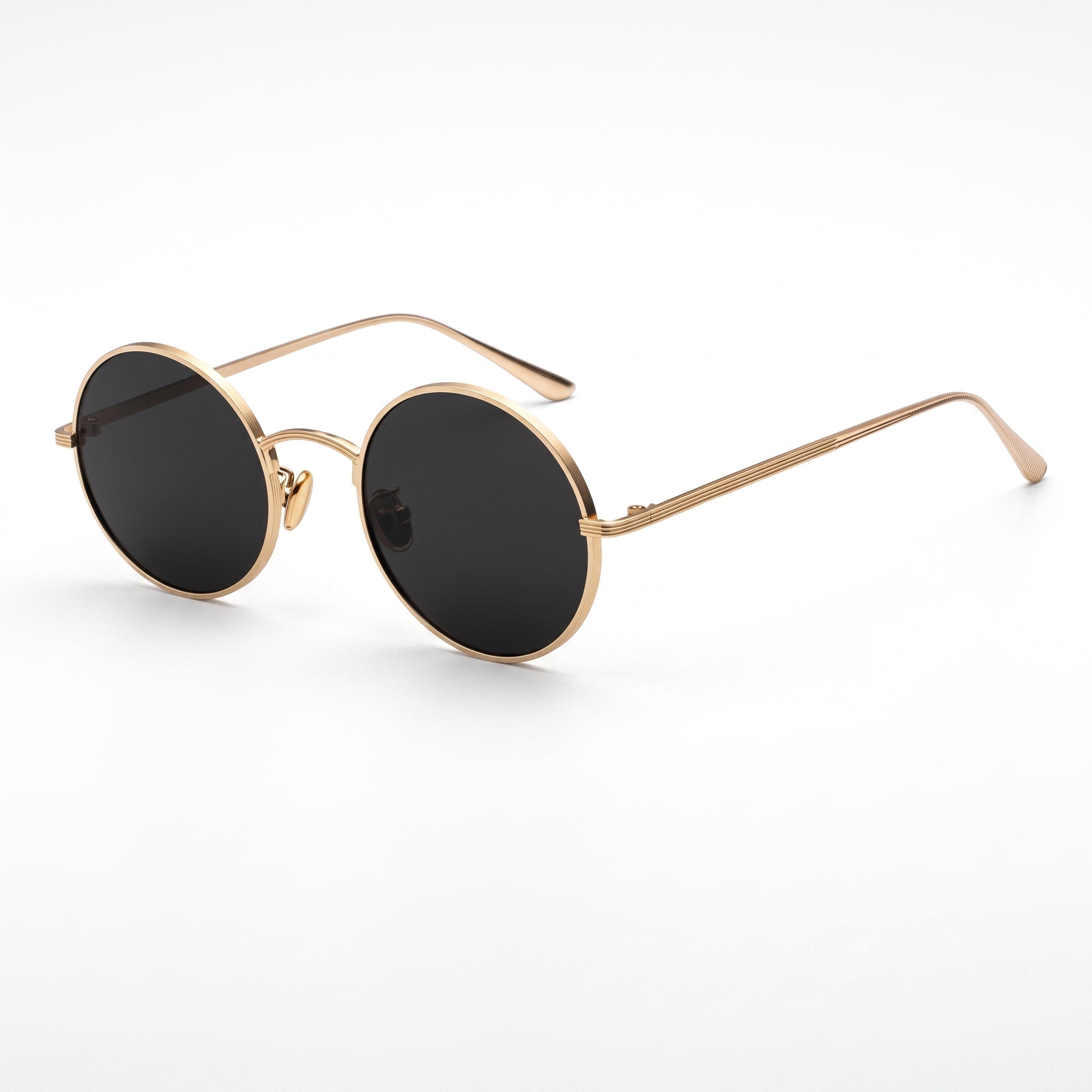 Alex - Men's Summer Retro Round Frame Sunglasses - sunglasses - Gold-Grey - Taylor & Bennett