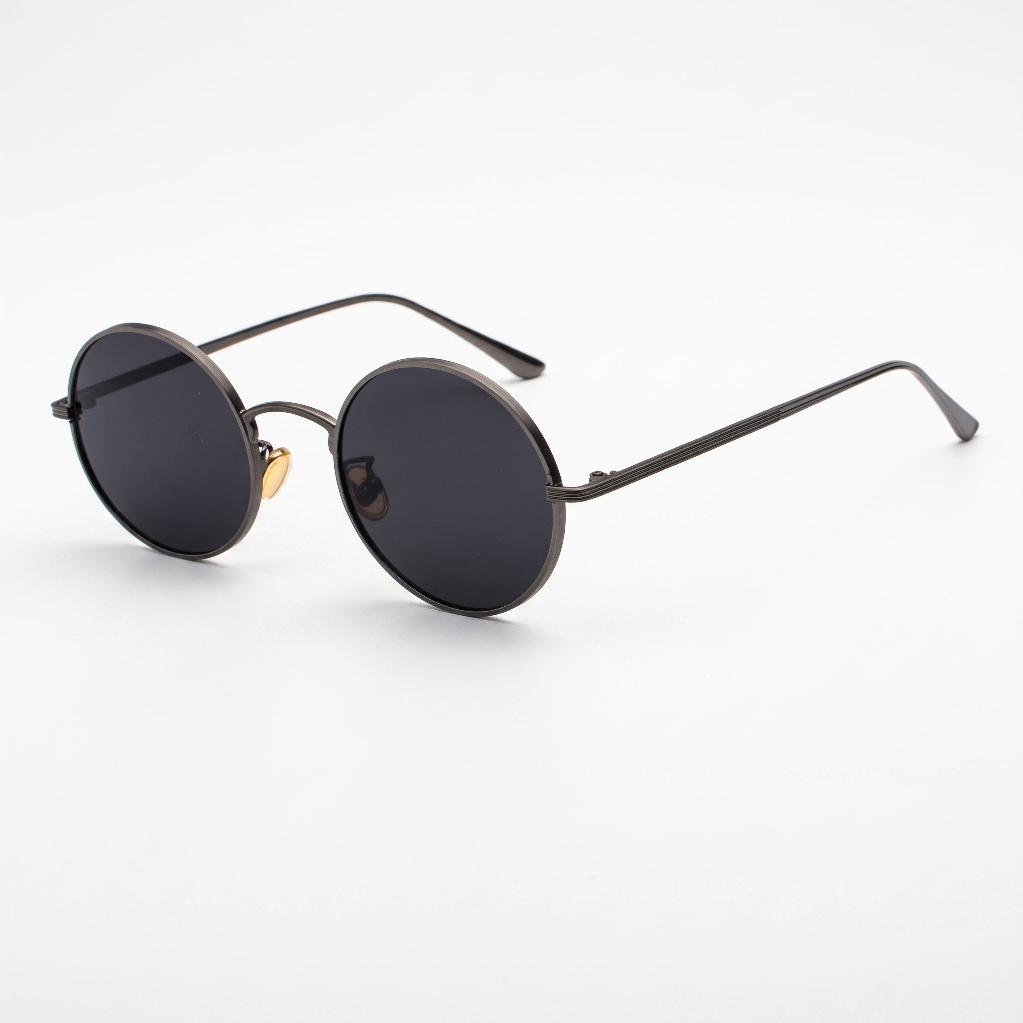 Alex - Men's Summer Retro Round Frame Sunglasses - sunglasses - Gun-Grey - Taylor & Bennett