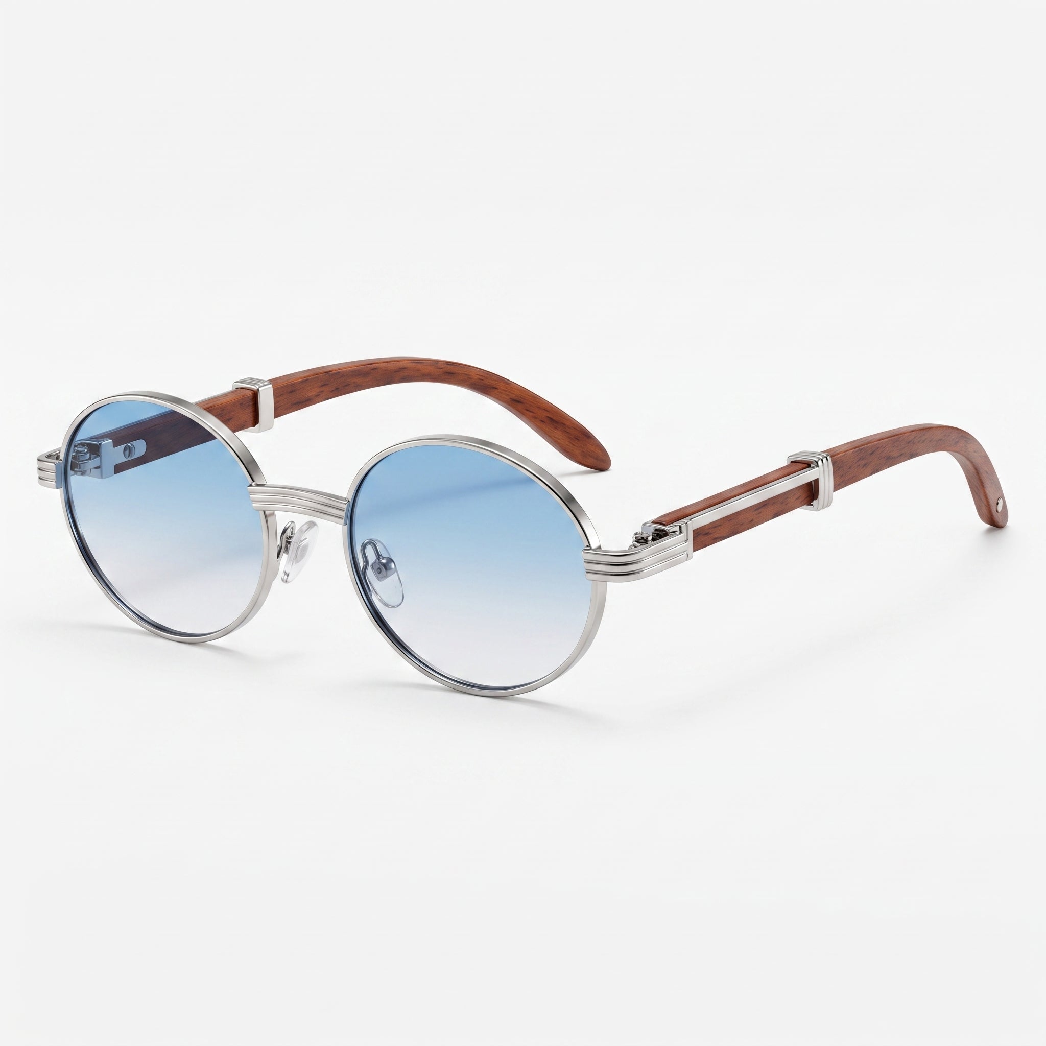 Alex - Unisex Summer Retro Oval Frame Sunglasses - sunglasses - Blue - Taylor & Bennett