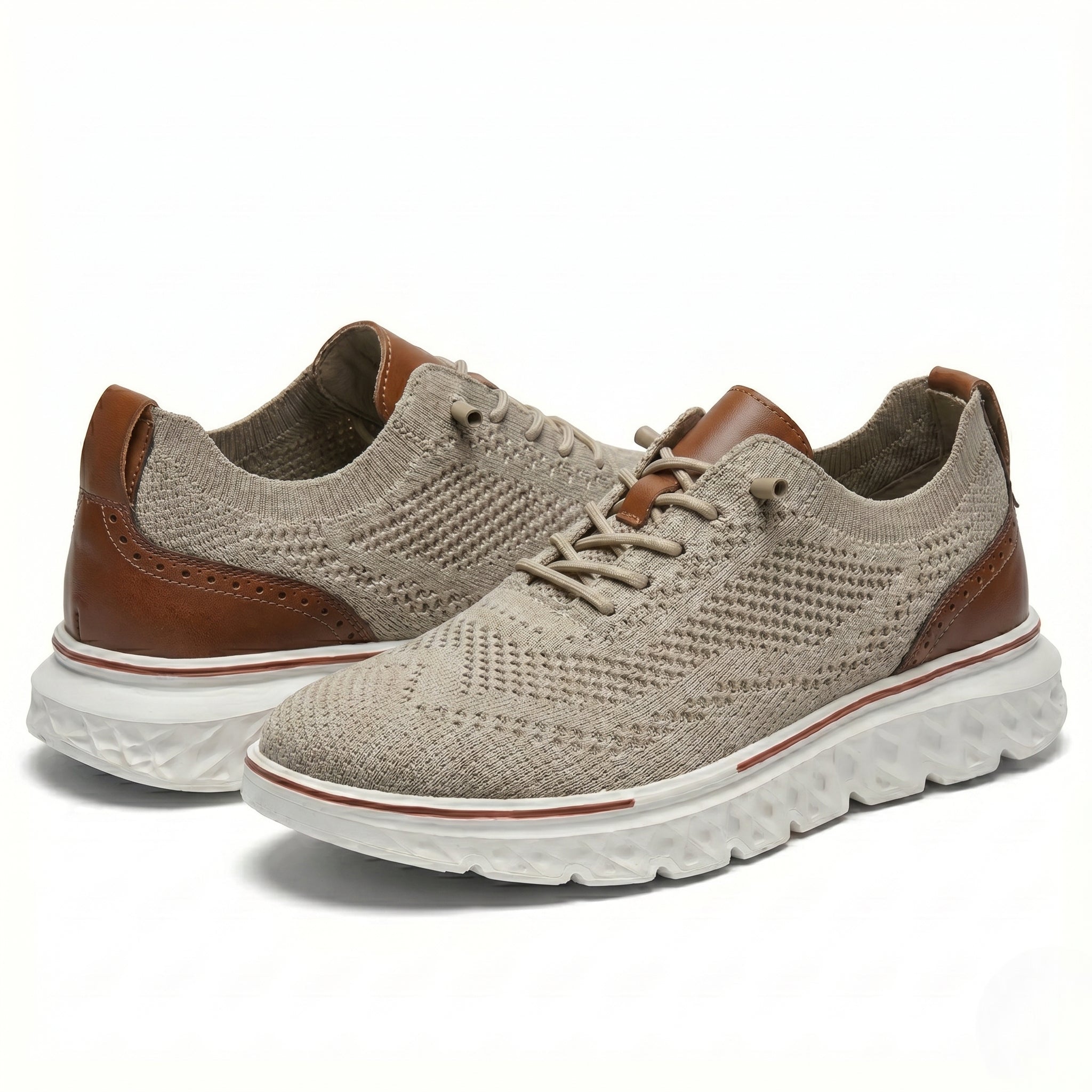 Alexander - Men's Orthopaedic Breathable Trainers - Trainers - Khaki - Taylor & Bennett