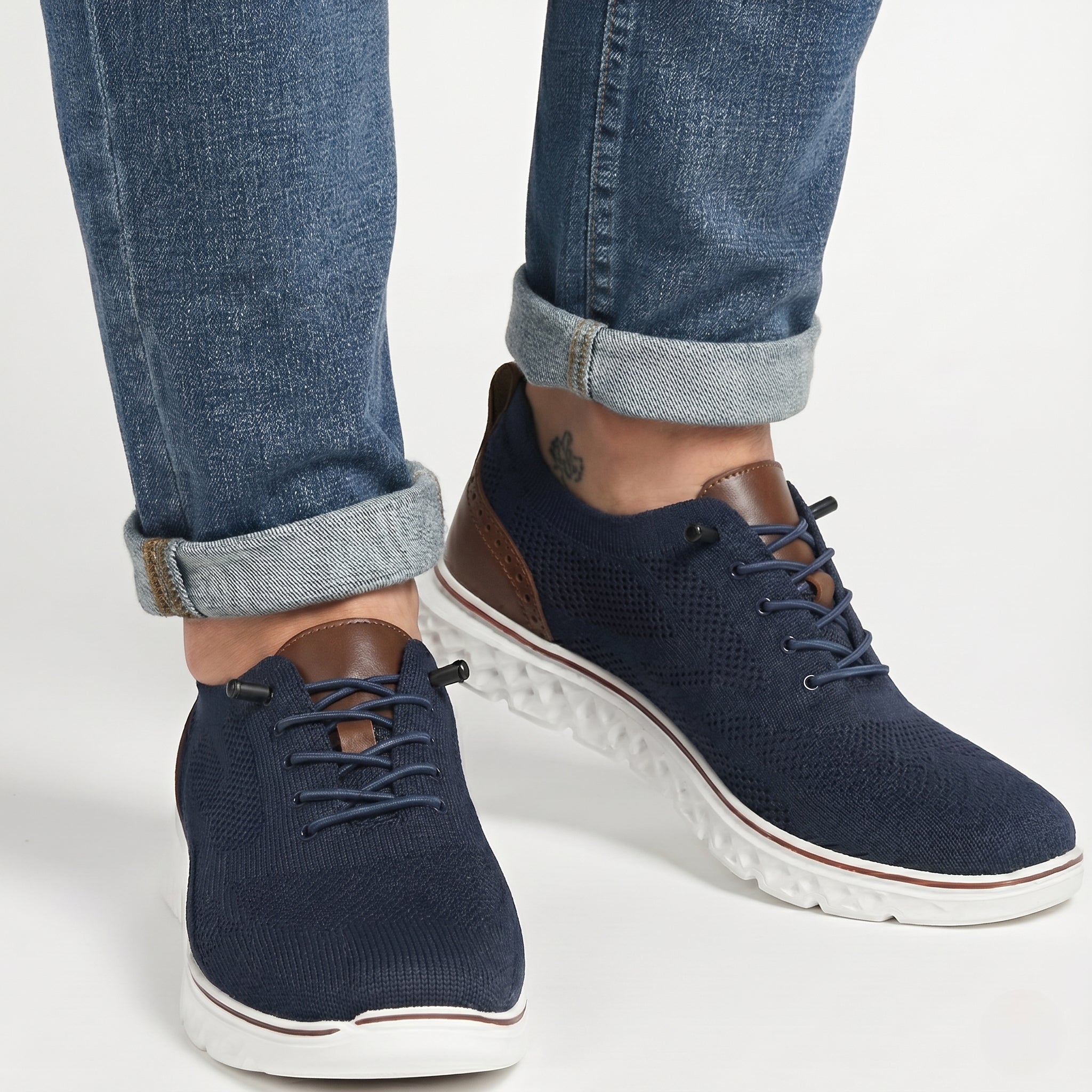 Alexander - Men's Orthopaedic Breathable Trainers - Trainers - Blue - Taylor & Bennett