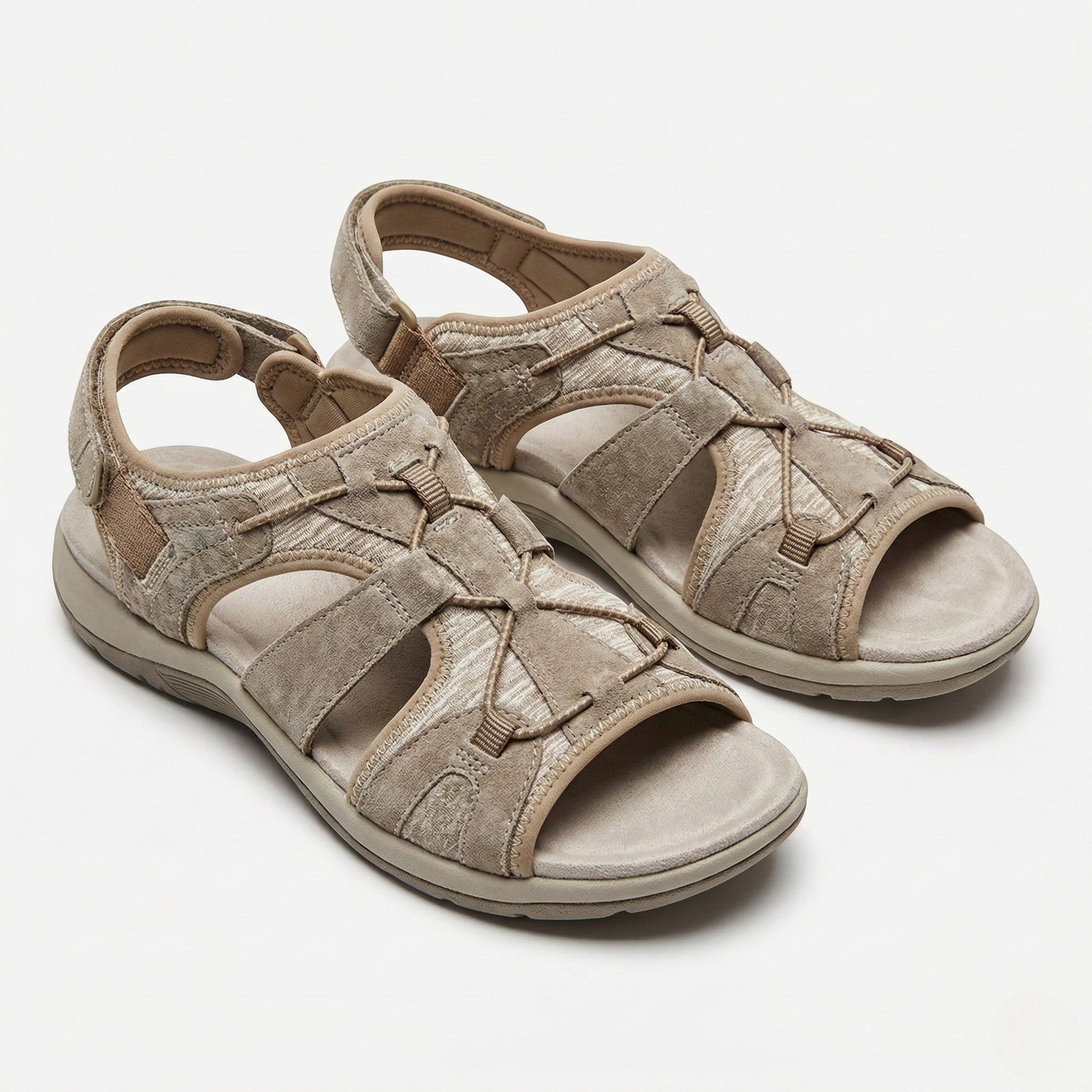 Alice - Women's Adjustable Sandals with Arch Support - Sandals - Khaki - Taylor & Bennett