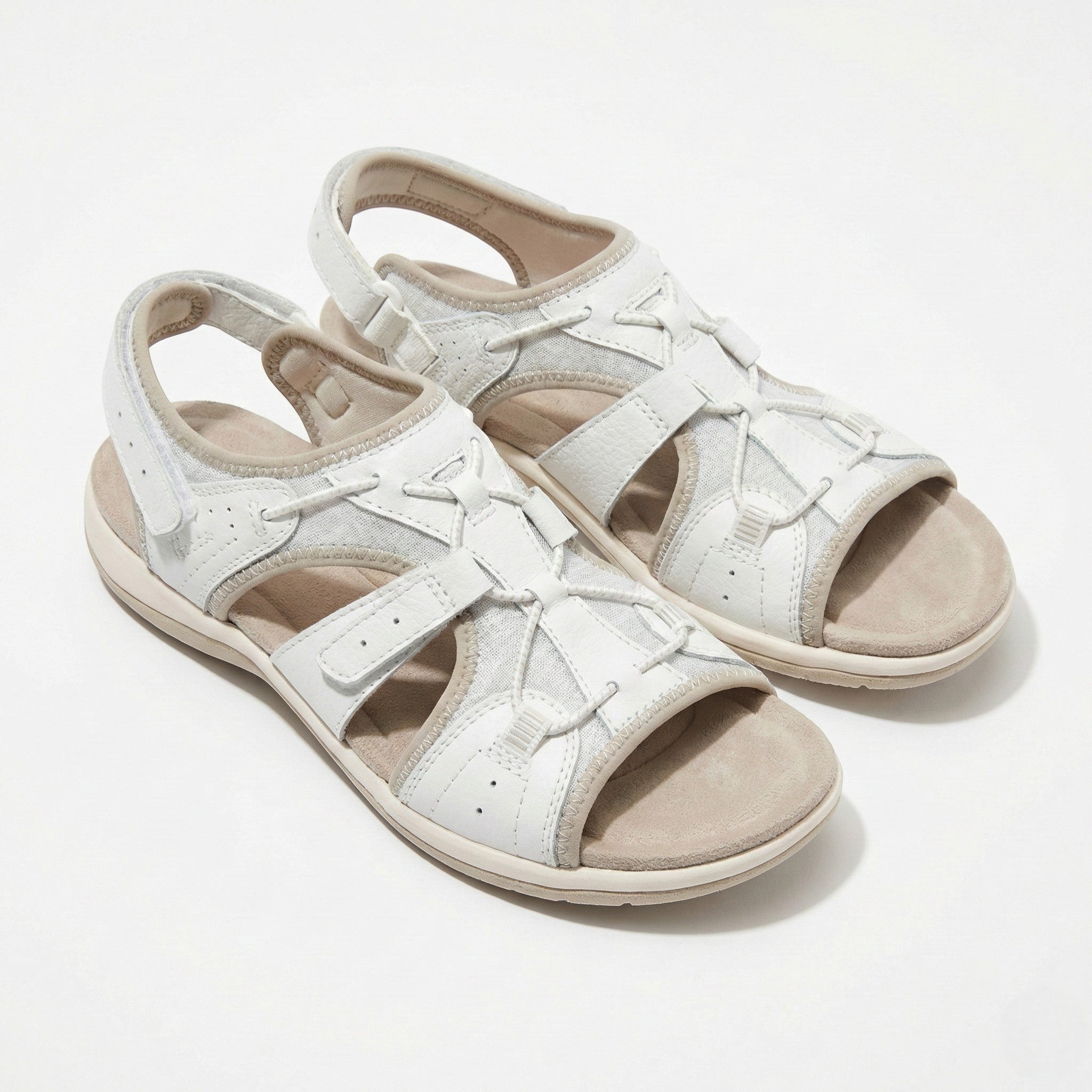 Alice - Women's Adjustable Sandals with Arch Support - Sandals - White - Taylor & Bennett