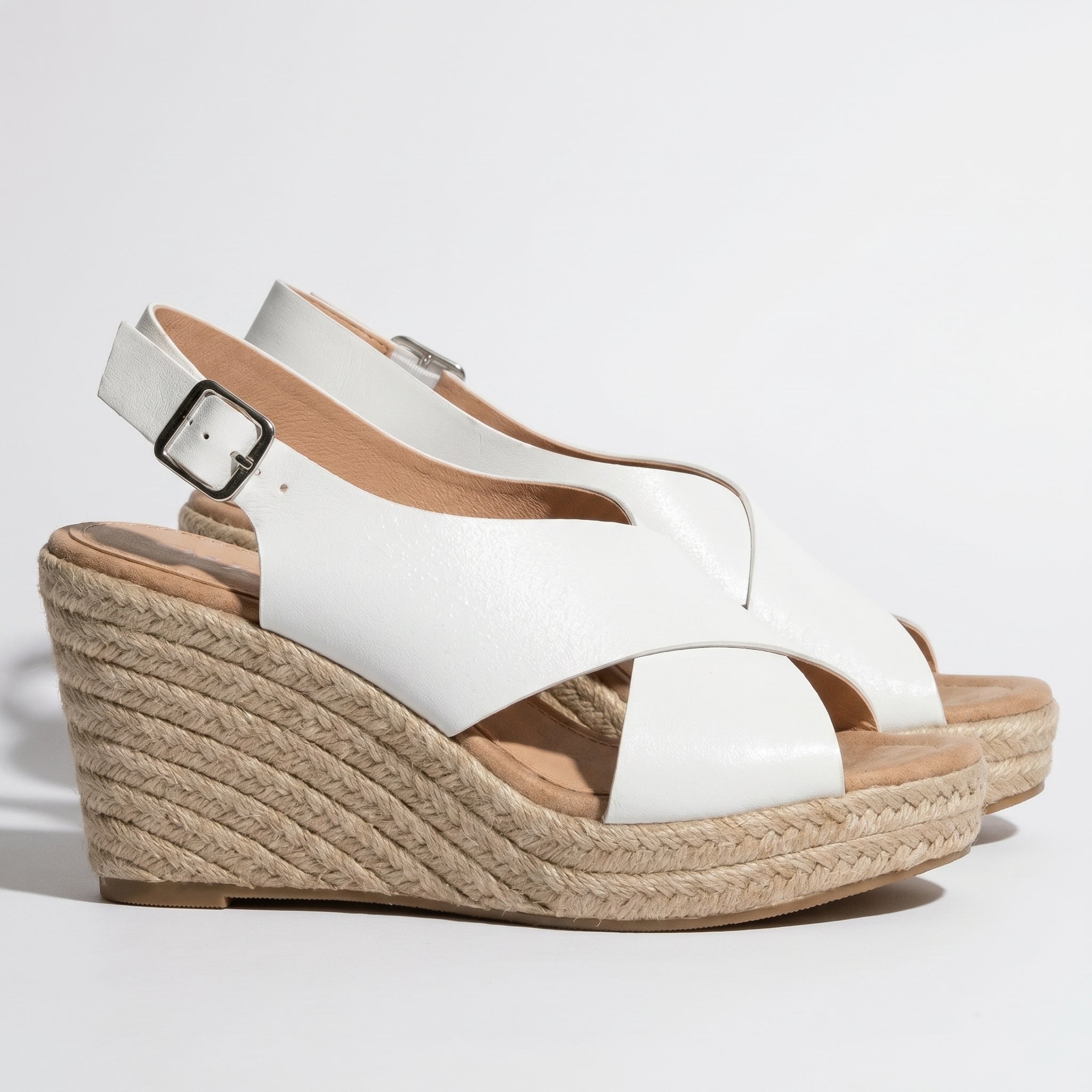 Alice - Women's Lightweight Open - Toe Sandals with Cushioned Sole - Footwear - White - Taylor & Bennett