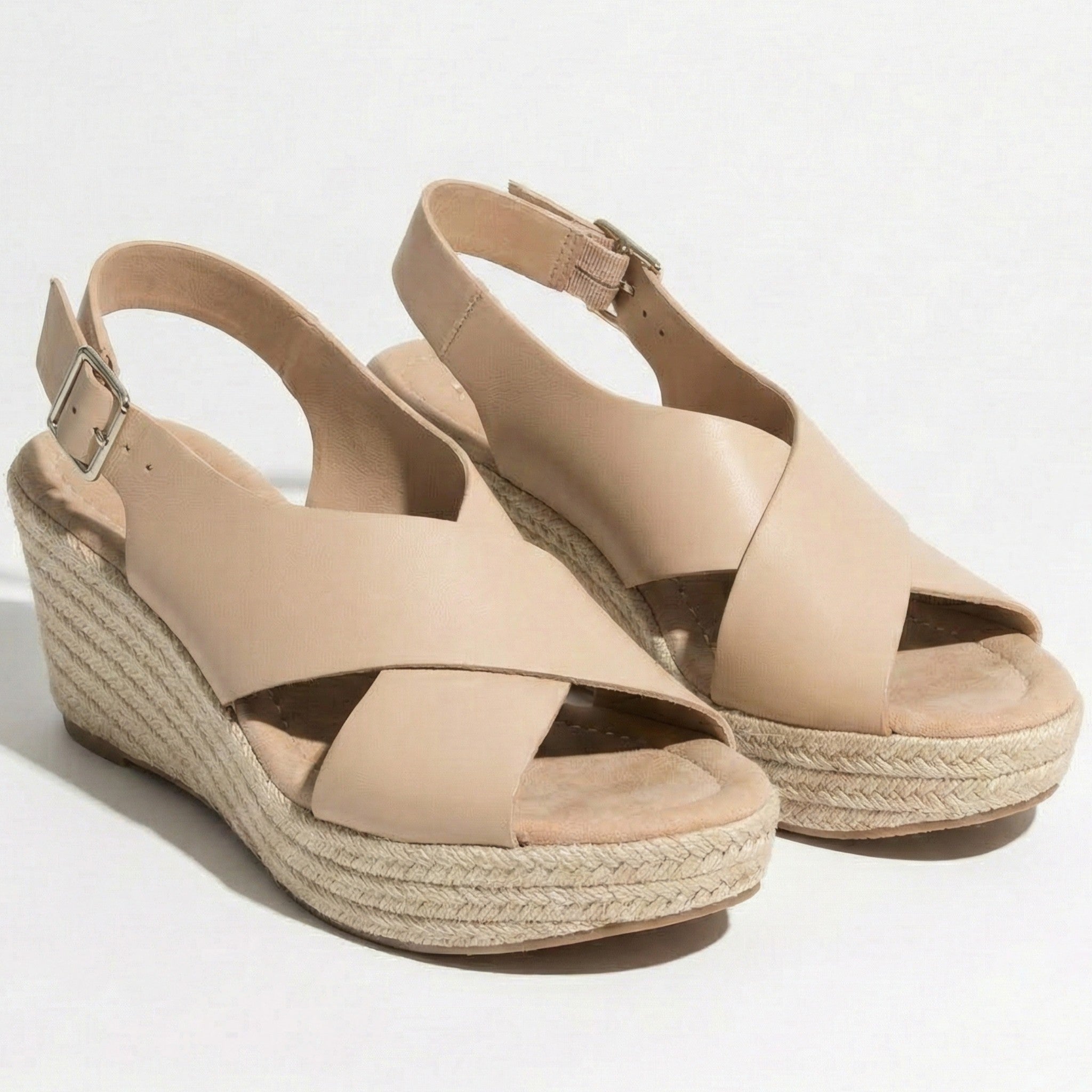 Alice - Women's Lightweight Open - Toe Sandals with Cushioned Sole - Footwear - Beige - Taylor & Bennett