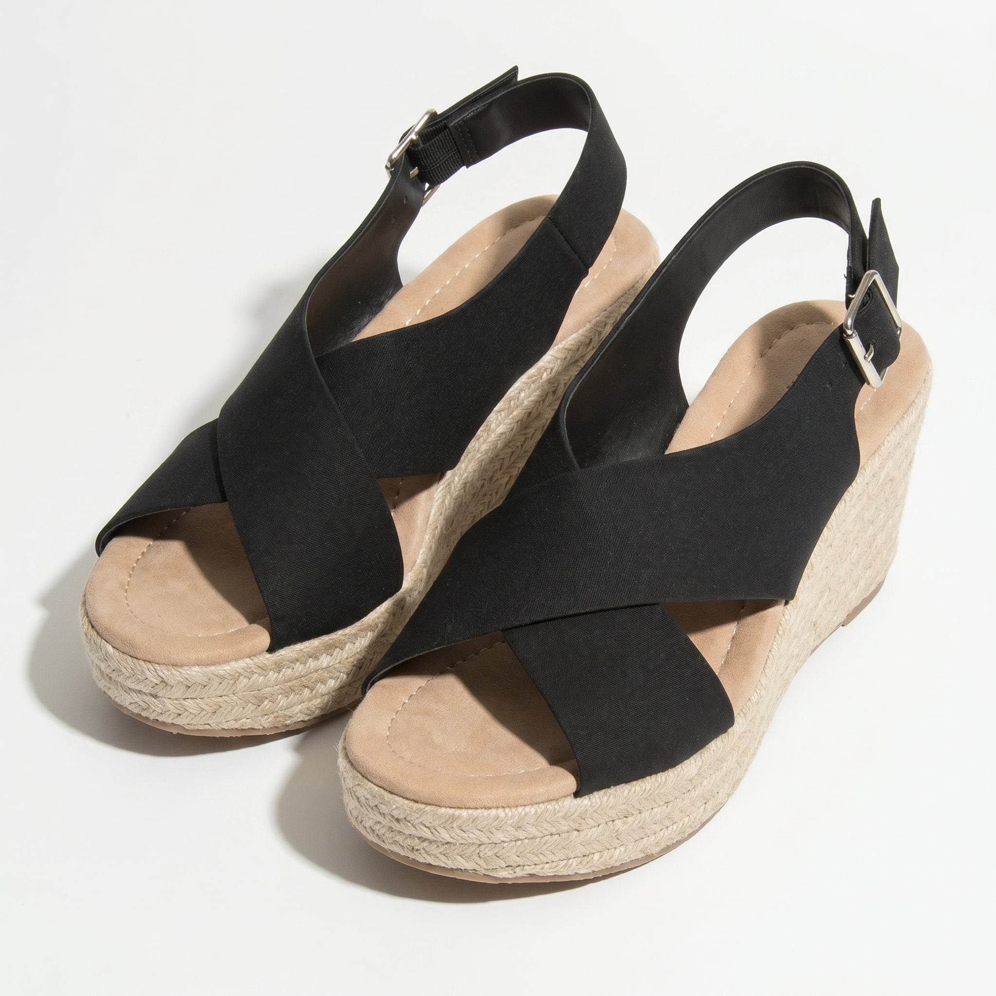 Alice - Women's Lightweight Open - Toe Sandals with Cushioned Sole - Footwear - Black - Taylor & Bennett