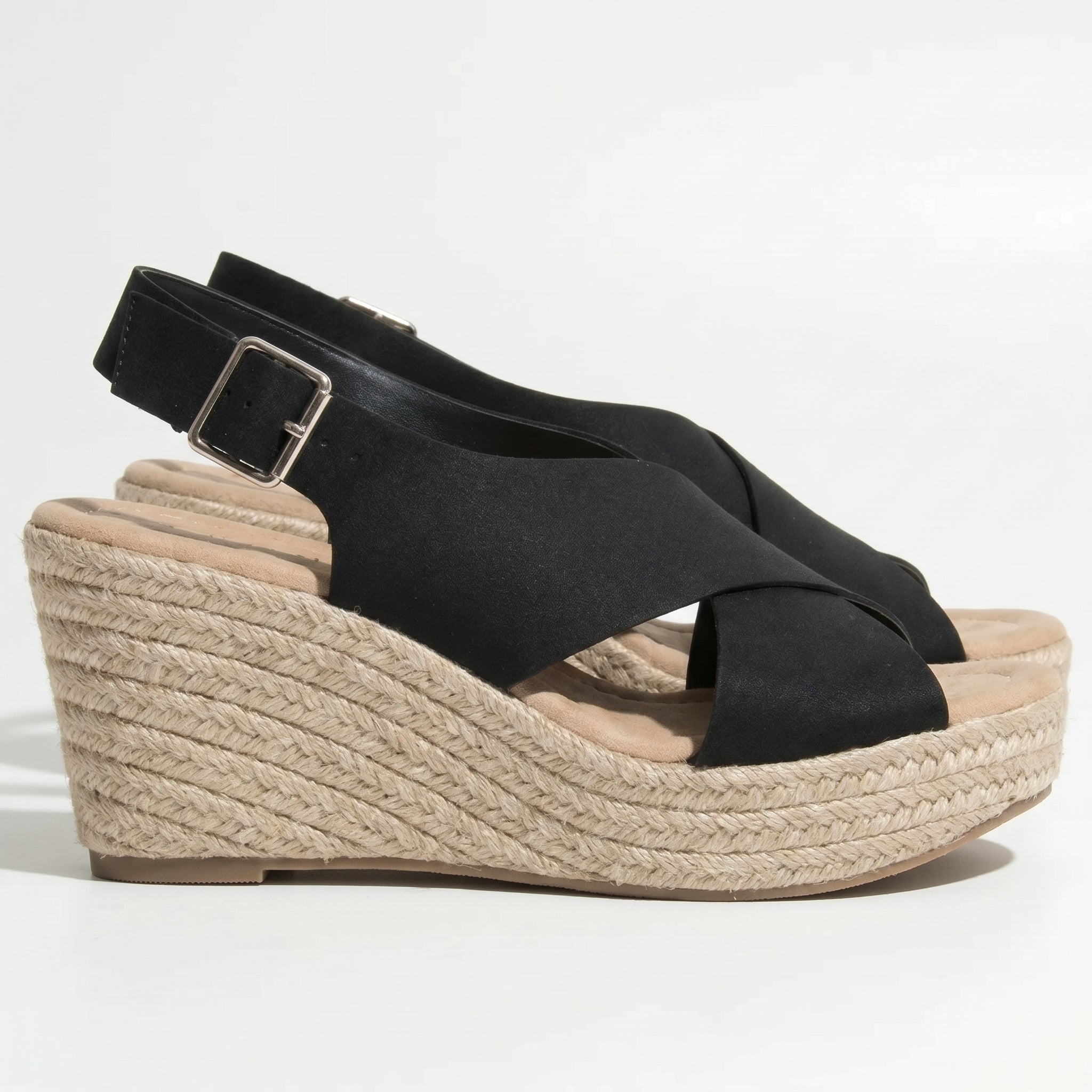 Alice - Women's Lightweight Open - Toe Sandals with Cushioned Sole - Footwear - Black - Taylor & Bennett