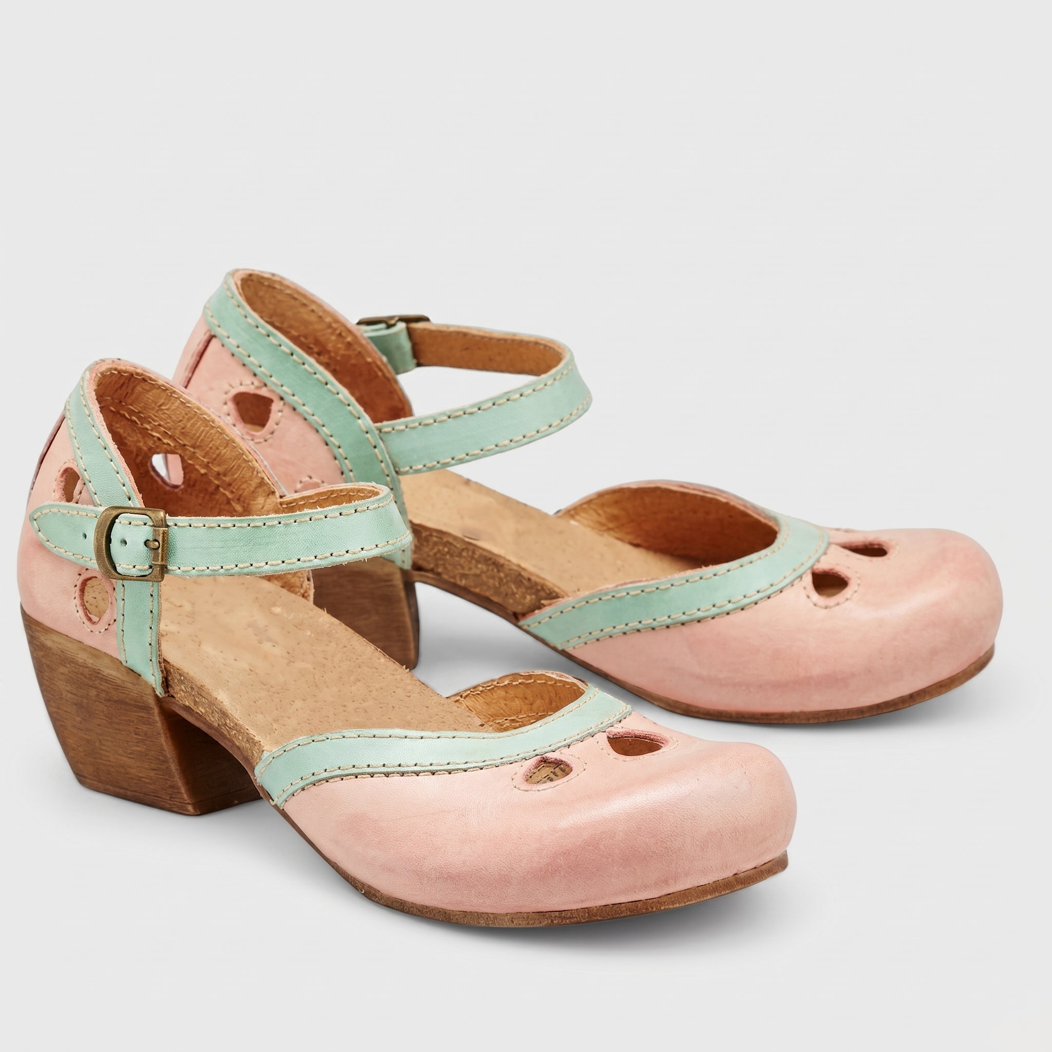 Alice - Women's Orthopaedic Block Heel Mary Jane Pumps - Sandals - Pink - Taylor & Bennett