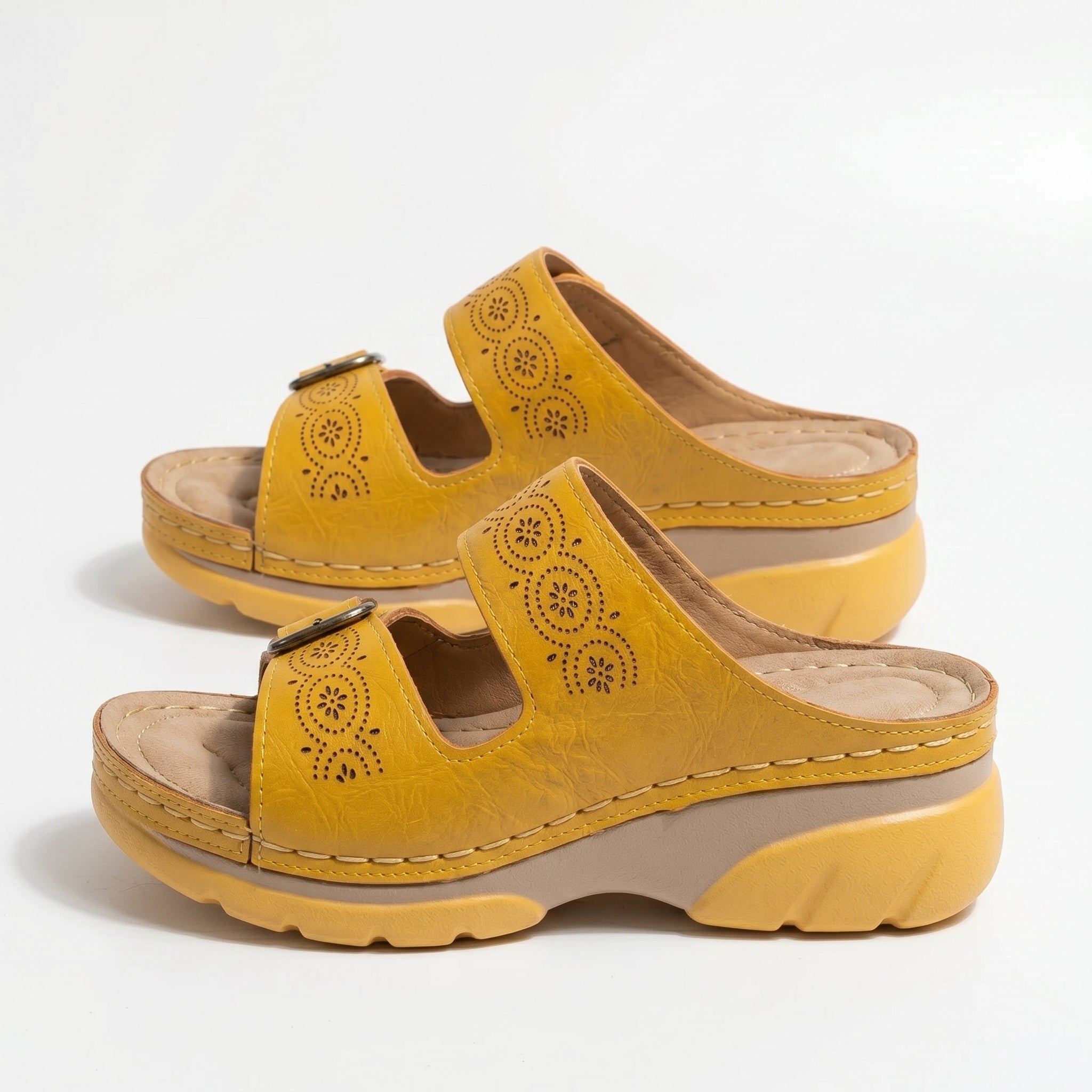 Alice - Women's Orthopaedic Open Toe Sandals - Sandals - Yellow - Taylor & Bennett