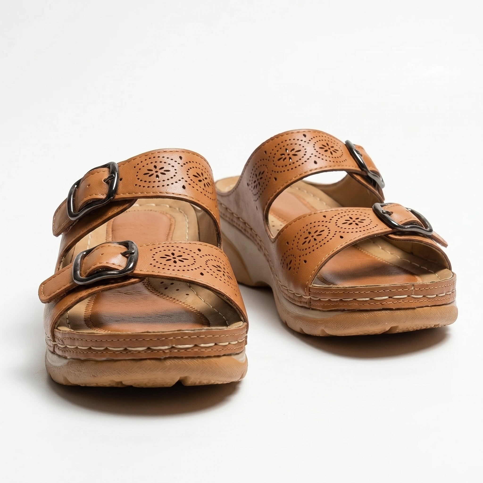 Alice - Women's Orthopaedic Open Toe Sandals - Sandals - Brown - Taylor & Bennett