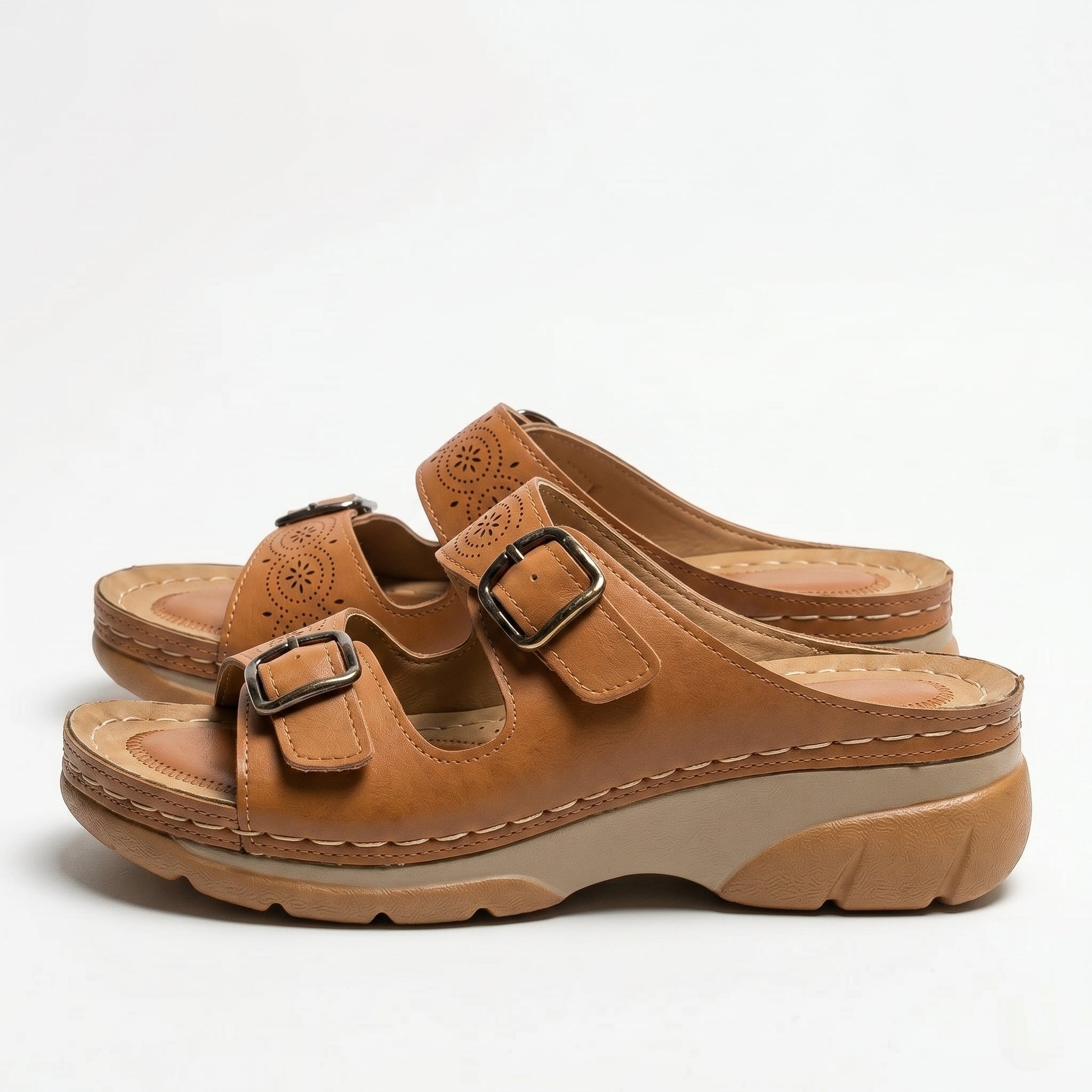 Alice - Women's Orthopaedic Open Toe Sandals - Sandals - Brown - Taylor & Bennett