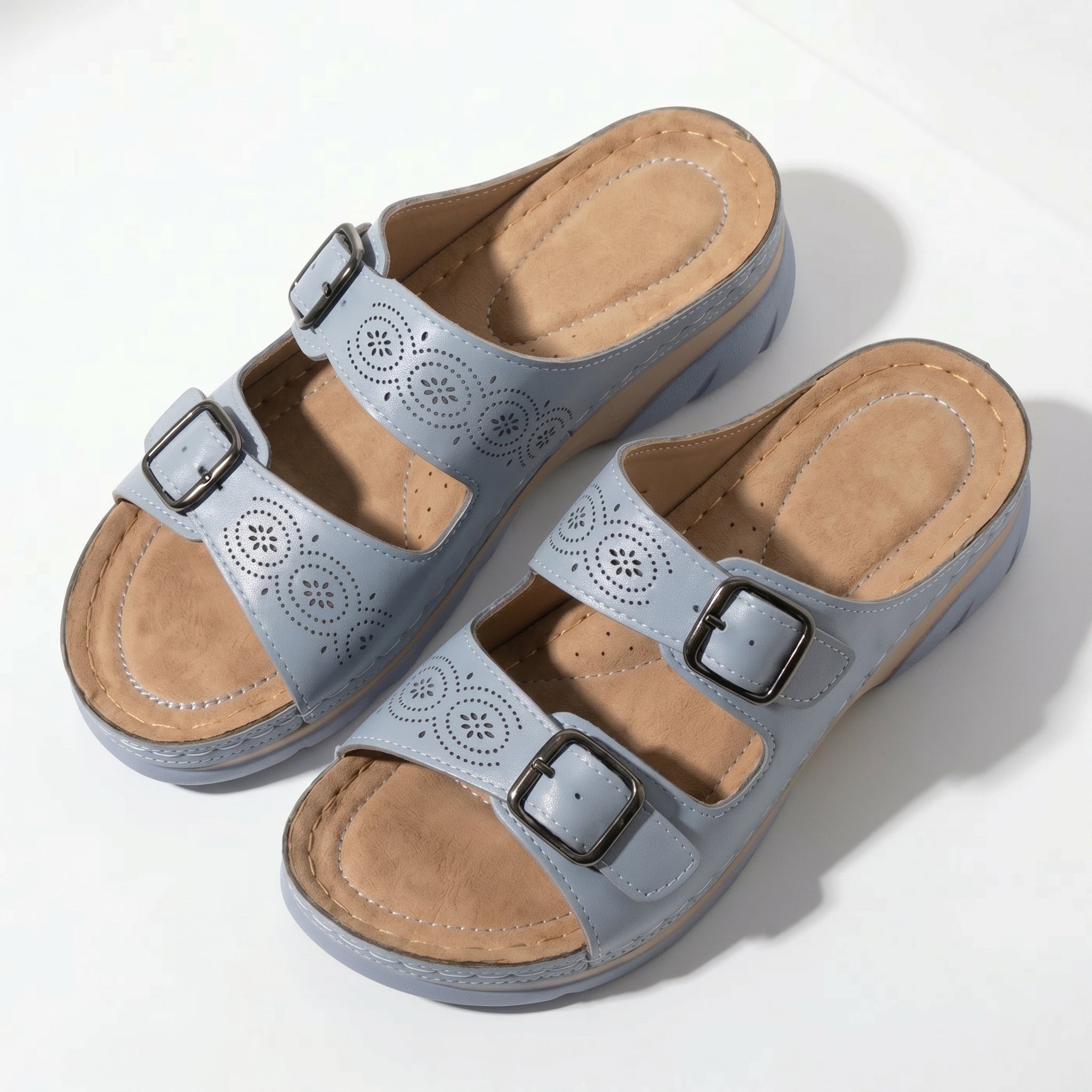 Alice - Women's Orthopaedic Open Toe Sandals - Sandals - Light Blue - Taylor & Bennett