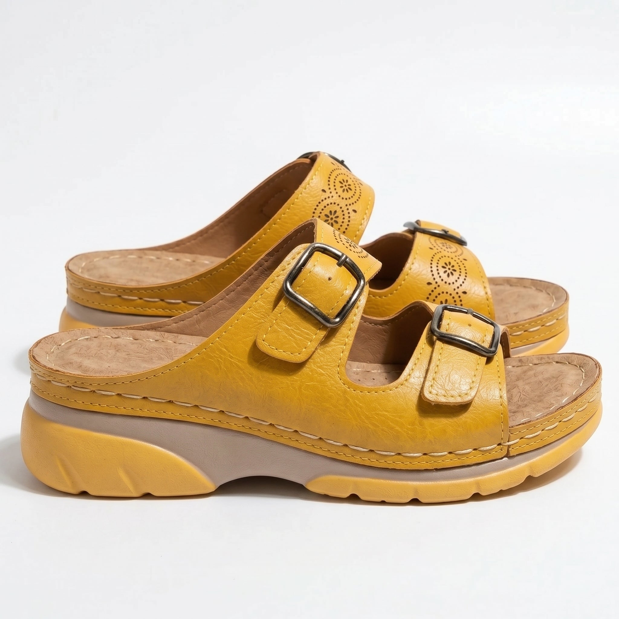 Alice - Women's Orthopaedic Open Toe Sandals - Sandals - Yellow - Taylor & Bennett