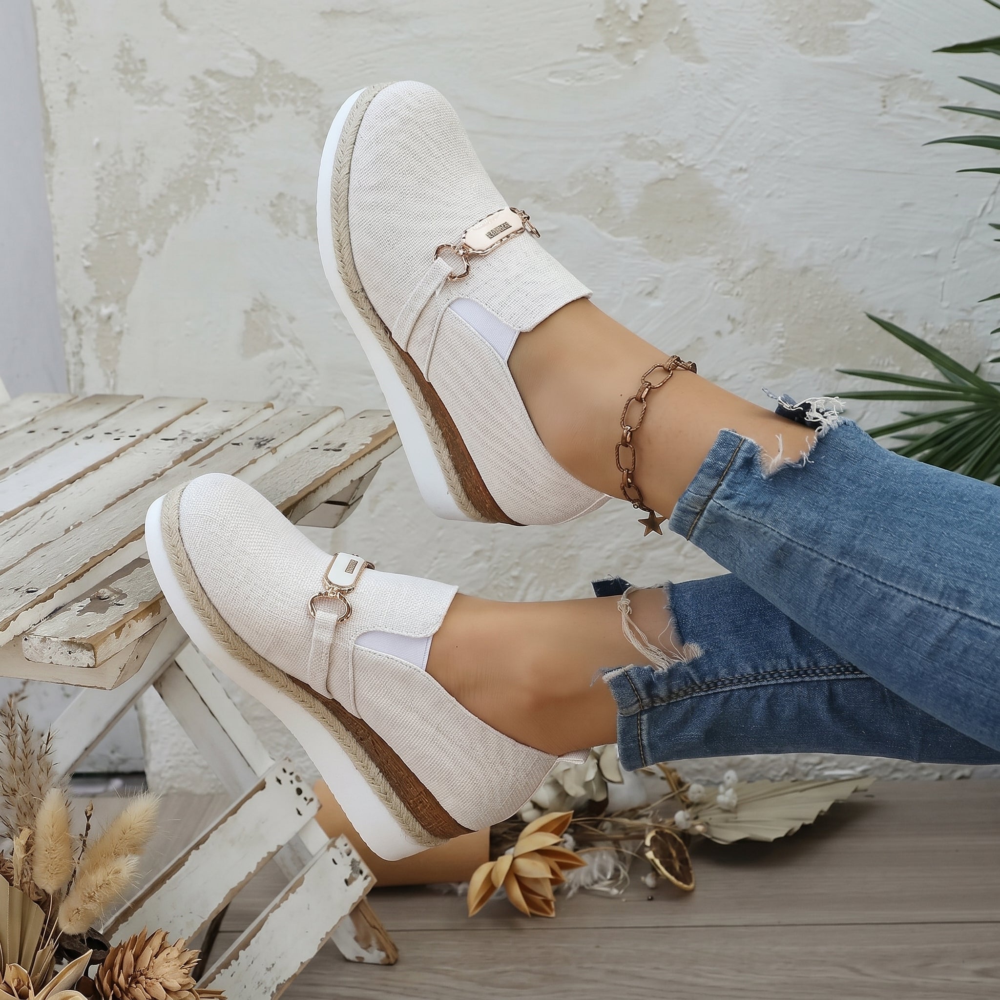 Alice - Women's Orthopaedic Platform Loafers - Loafers - White - Taylor & Bennett