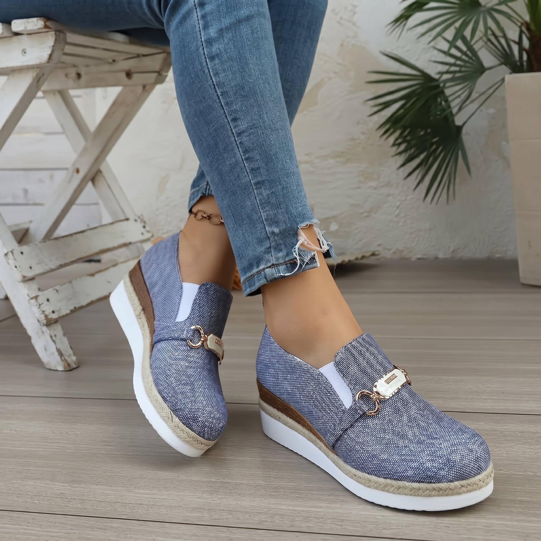 Alice - Women's Orthopaedic Platform Loafers - Loafers - Blue - Taylor & Bennett