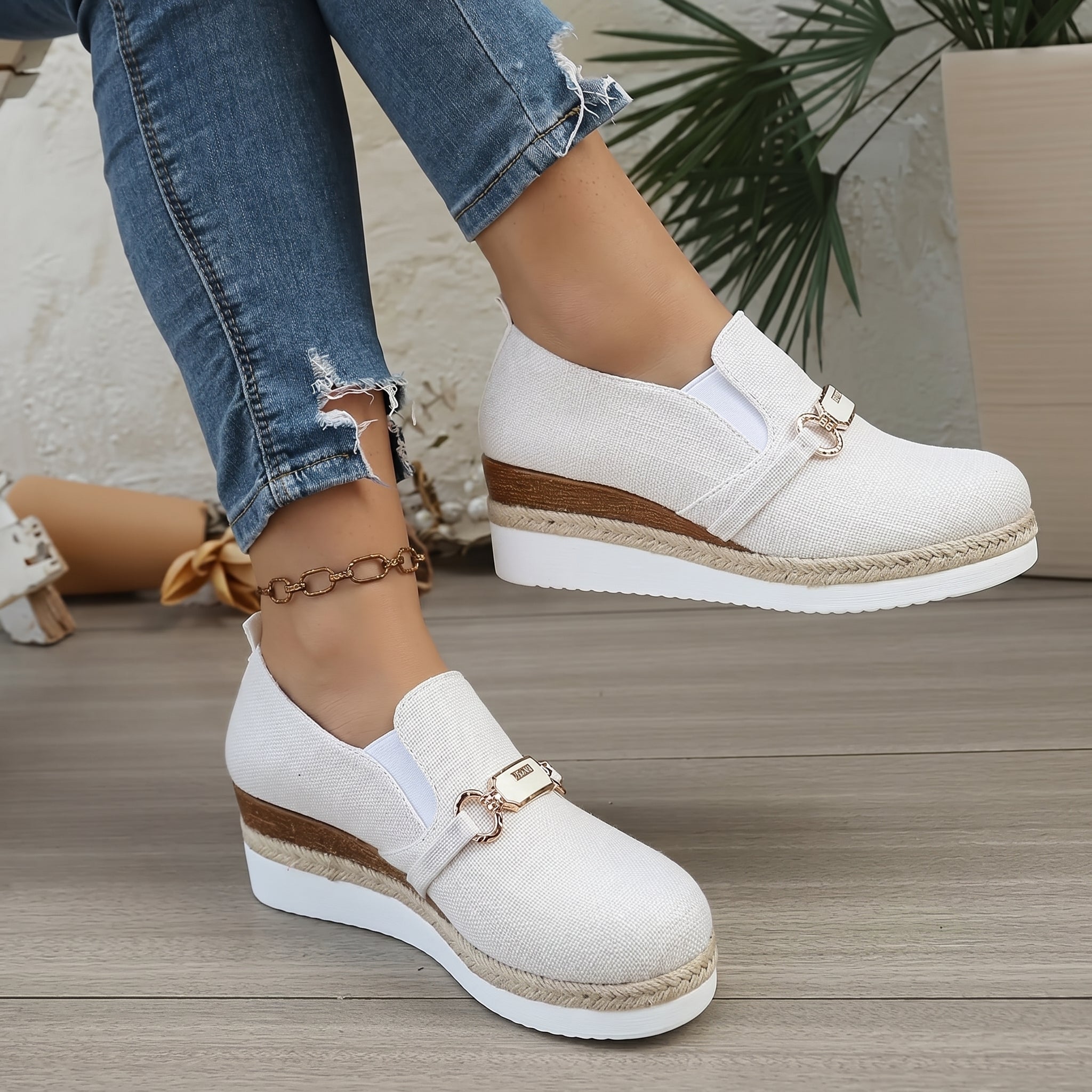 Alice - Women's Orthopaedic Platform Loafers - Loafers - White - Taylor & Bennett