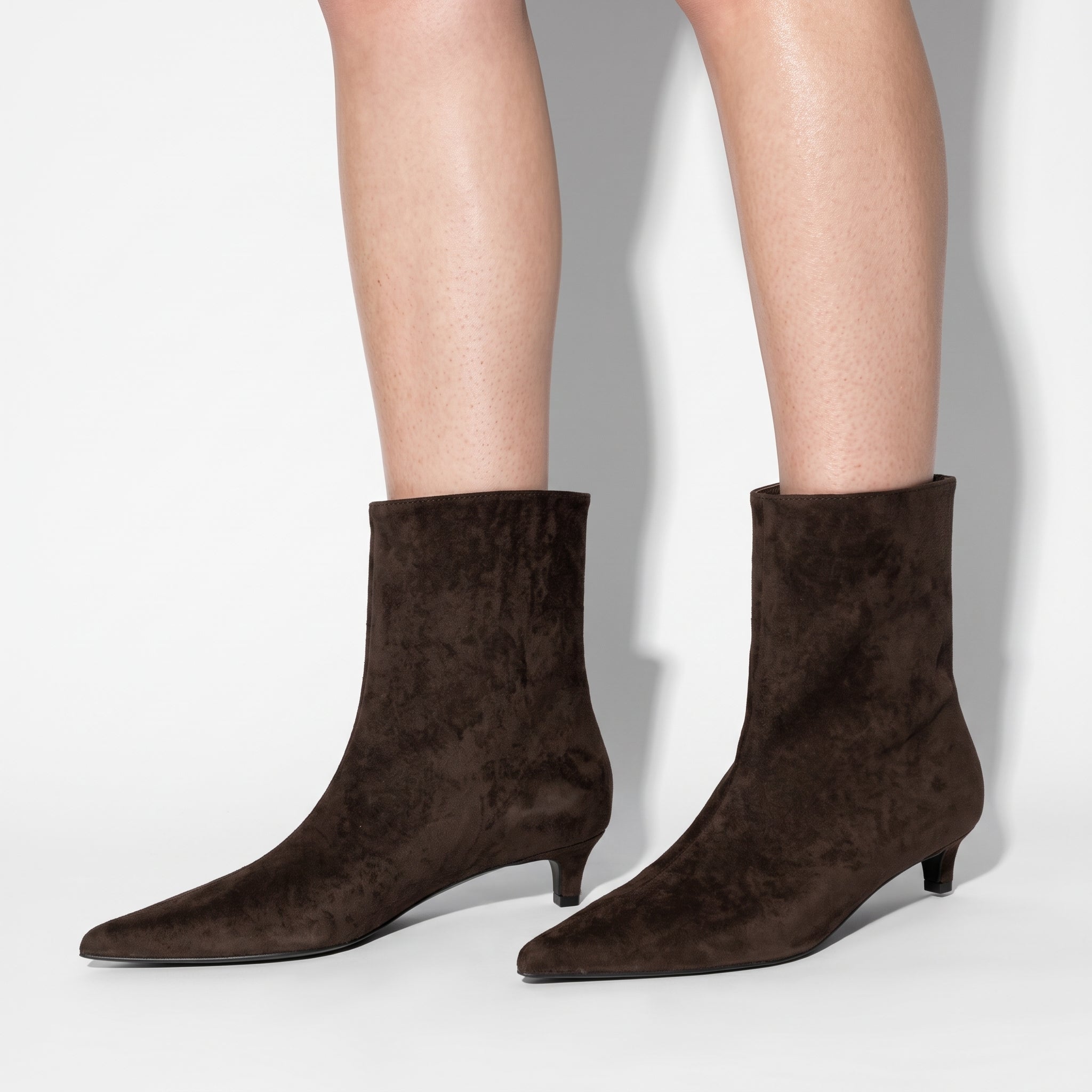 Alice - Women's Pointed Toe Kitten Heel Ankle Boots - Boots - Coffee - Taylor & Bennett
