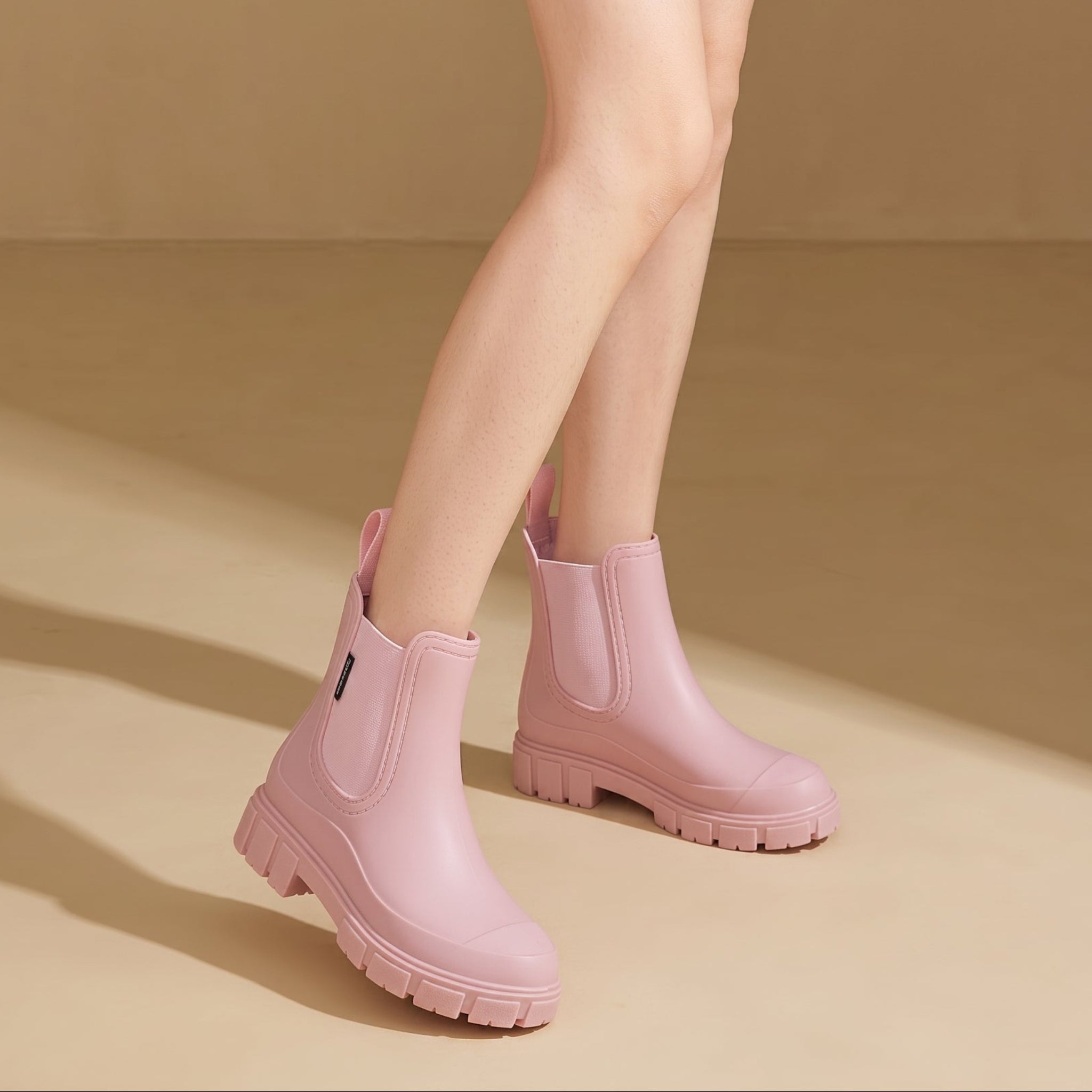 Alice - Women's Waterproof Elastic Panel Chelsea Boots - Boots - Pink - Taylor & Bennett