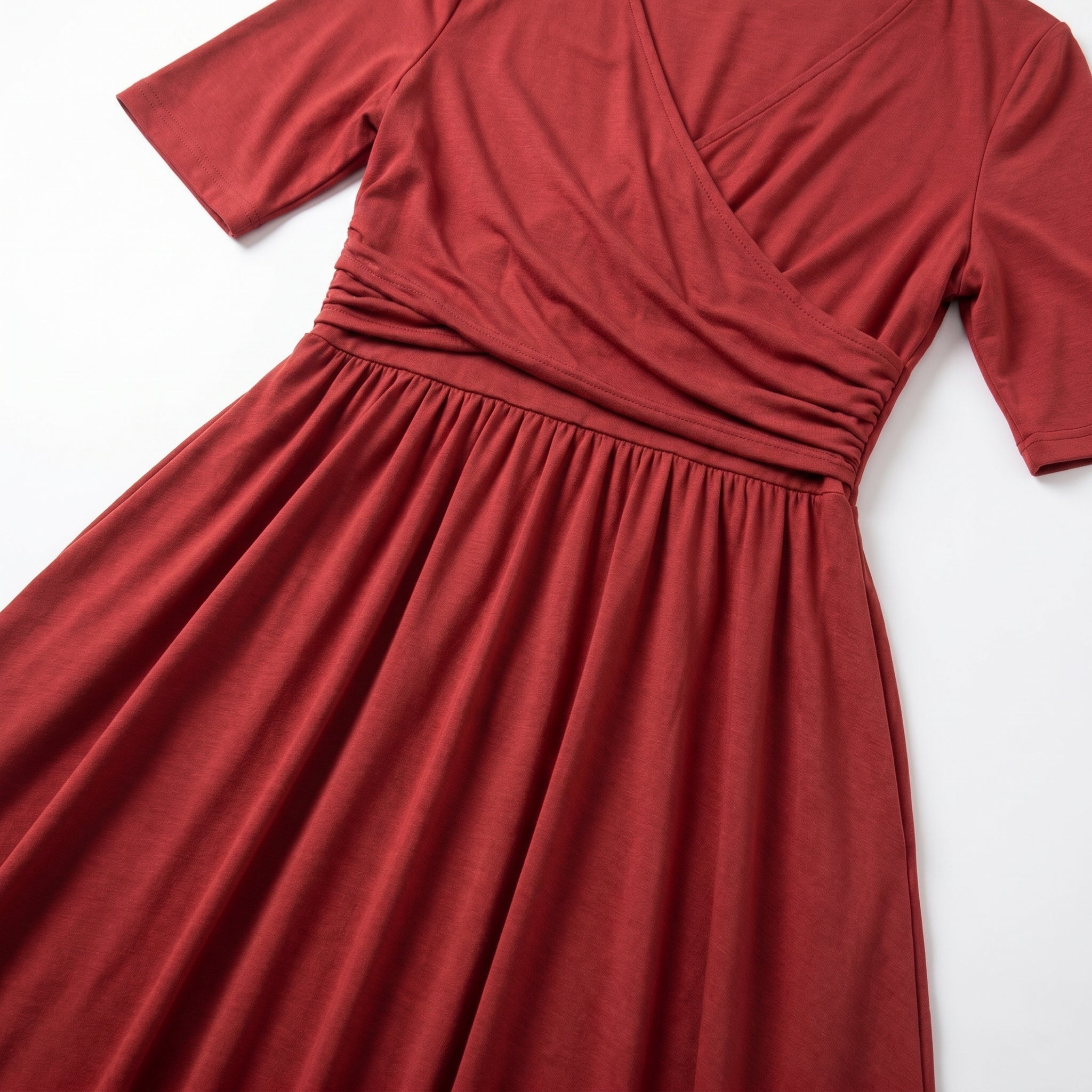 Amelia - Women's Flared Midi Dress - Women Dress - Red - Taylor & Bennett