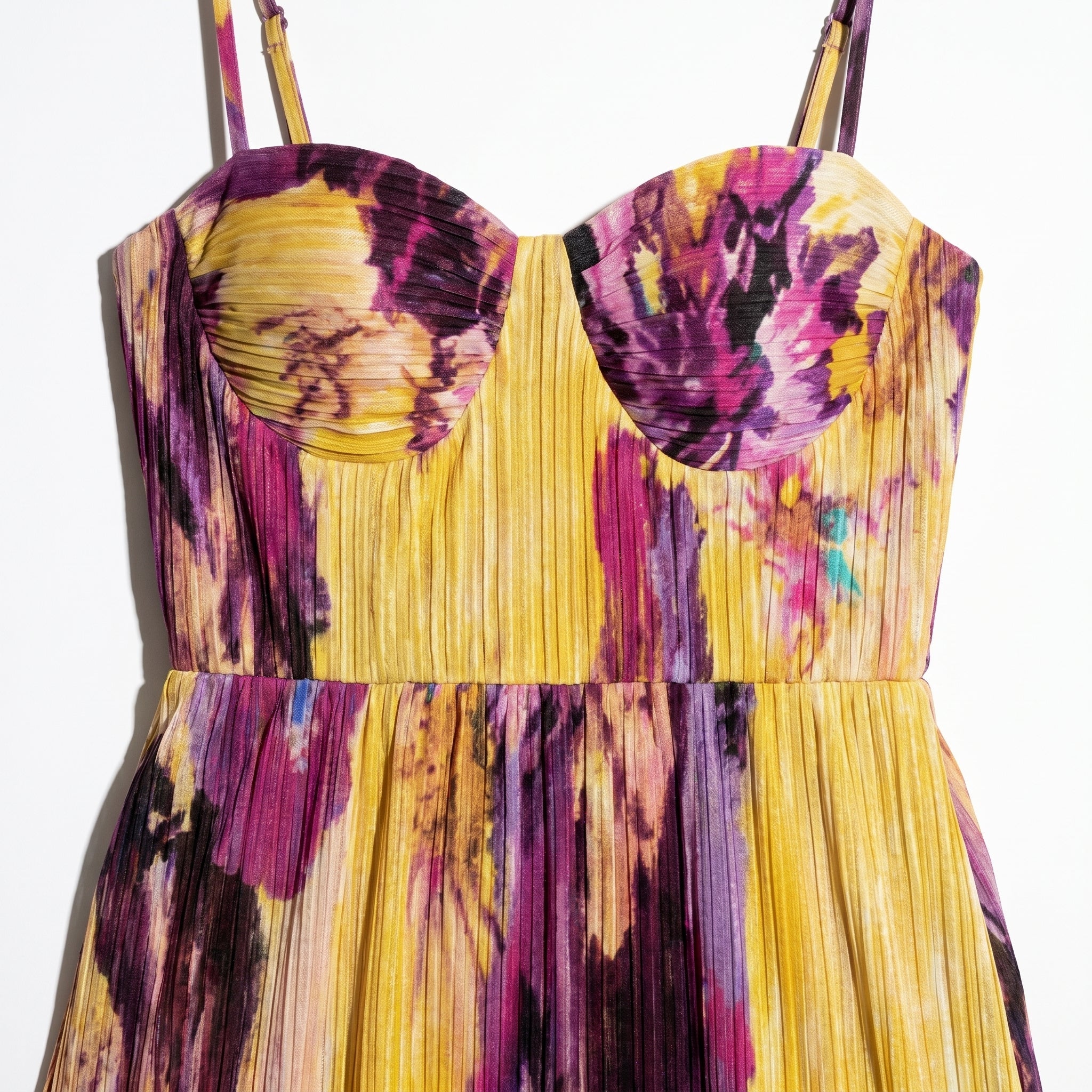 Amelia - Women's Floral Print Spaghetti Strap Maxi Dress - Dresses - Yellow - Taylor & Bennett