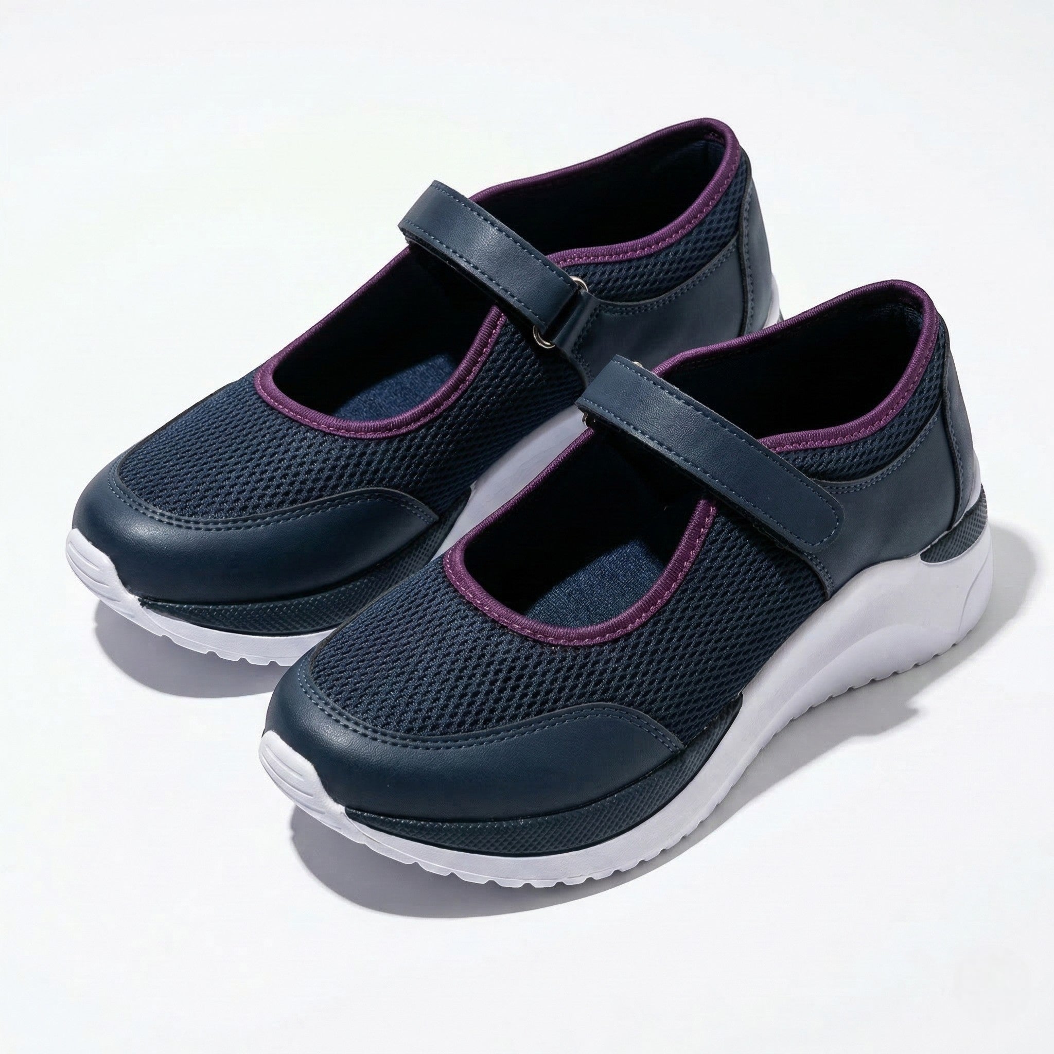 Amelia - Women's Lightweight Trainers with Adjustable Strap - Trainers - Blue - Taylor & Bennett