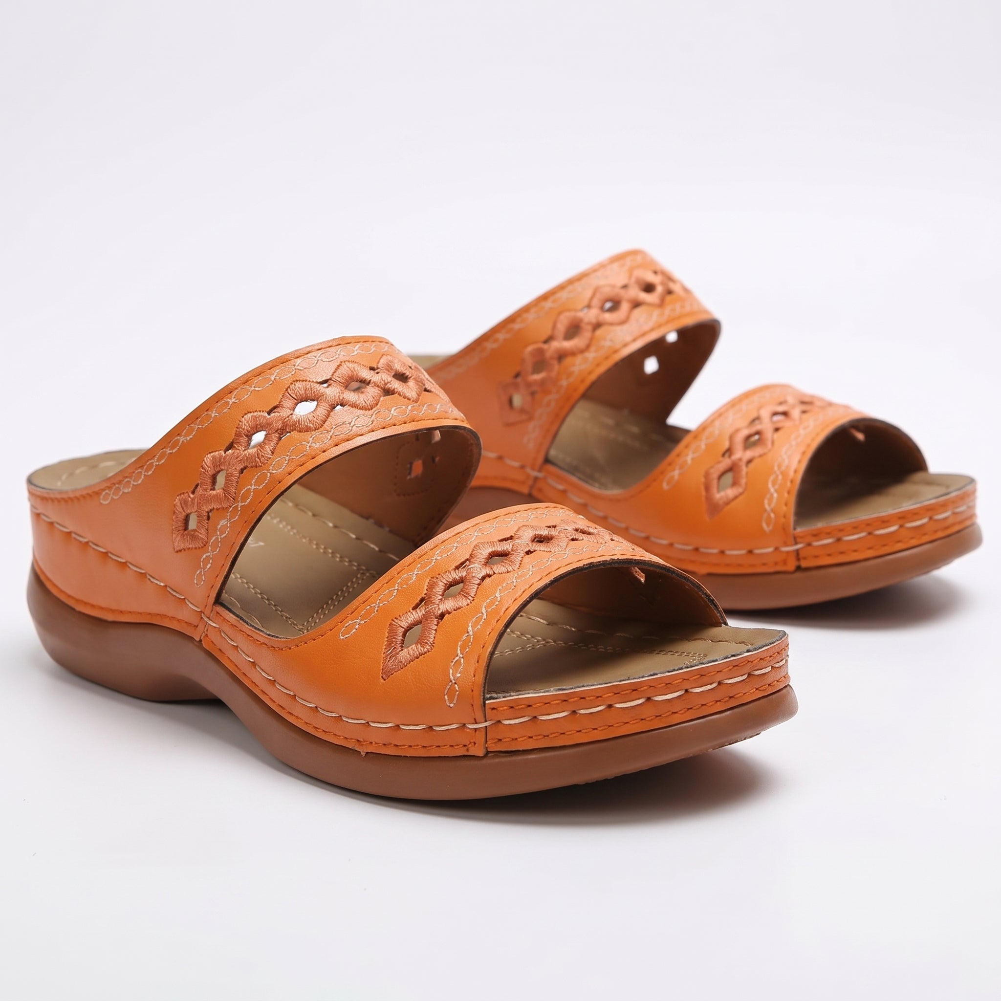 Amelia - Women's Orthopaedic Open Toe Sandals - Sandal - Orange - Taylor & Bennett