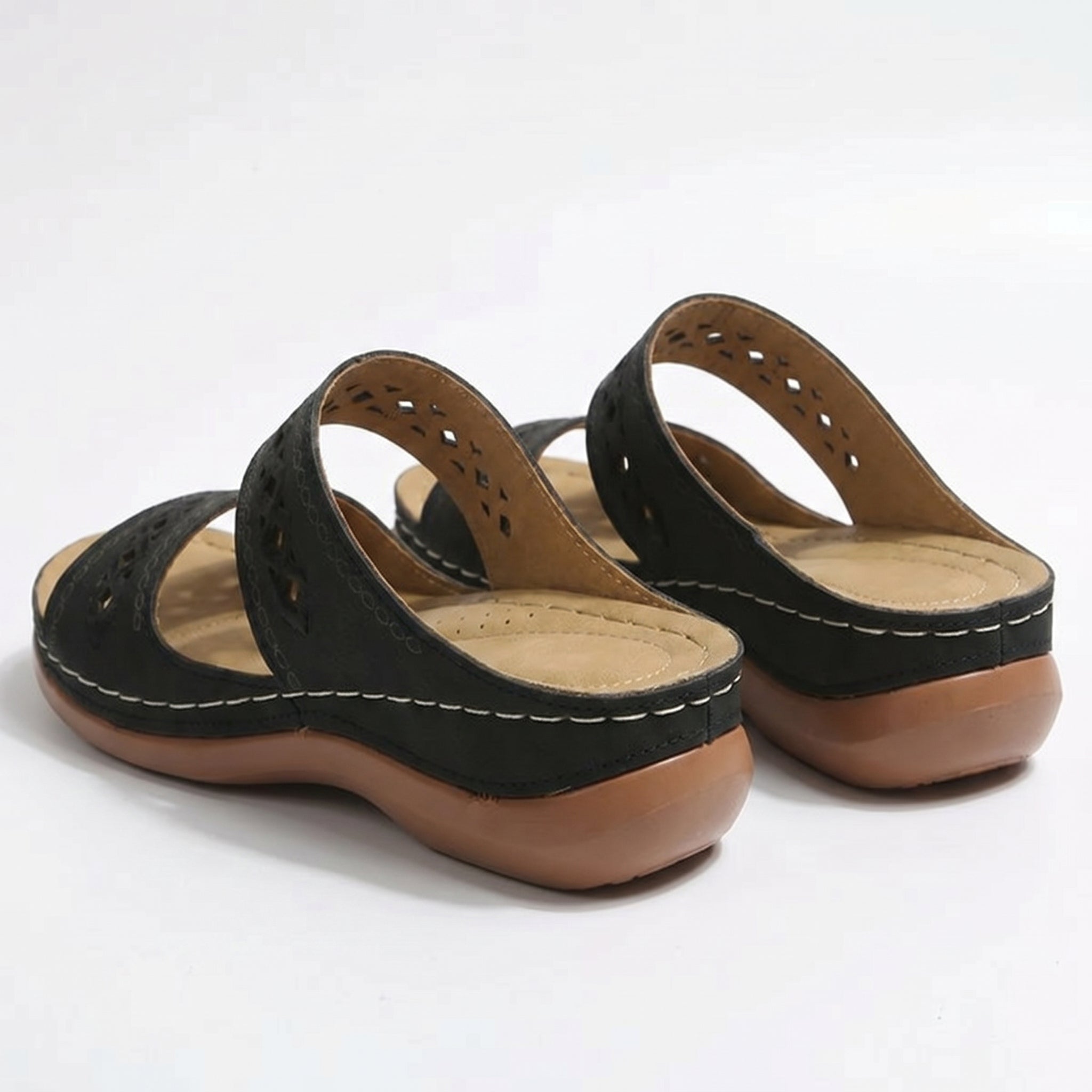 Amelia - Women's Orthopaedic Open Toe Sandals - Sandal - Black - Taylor & Bennett